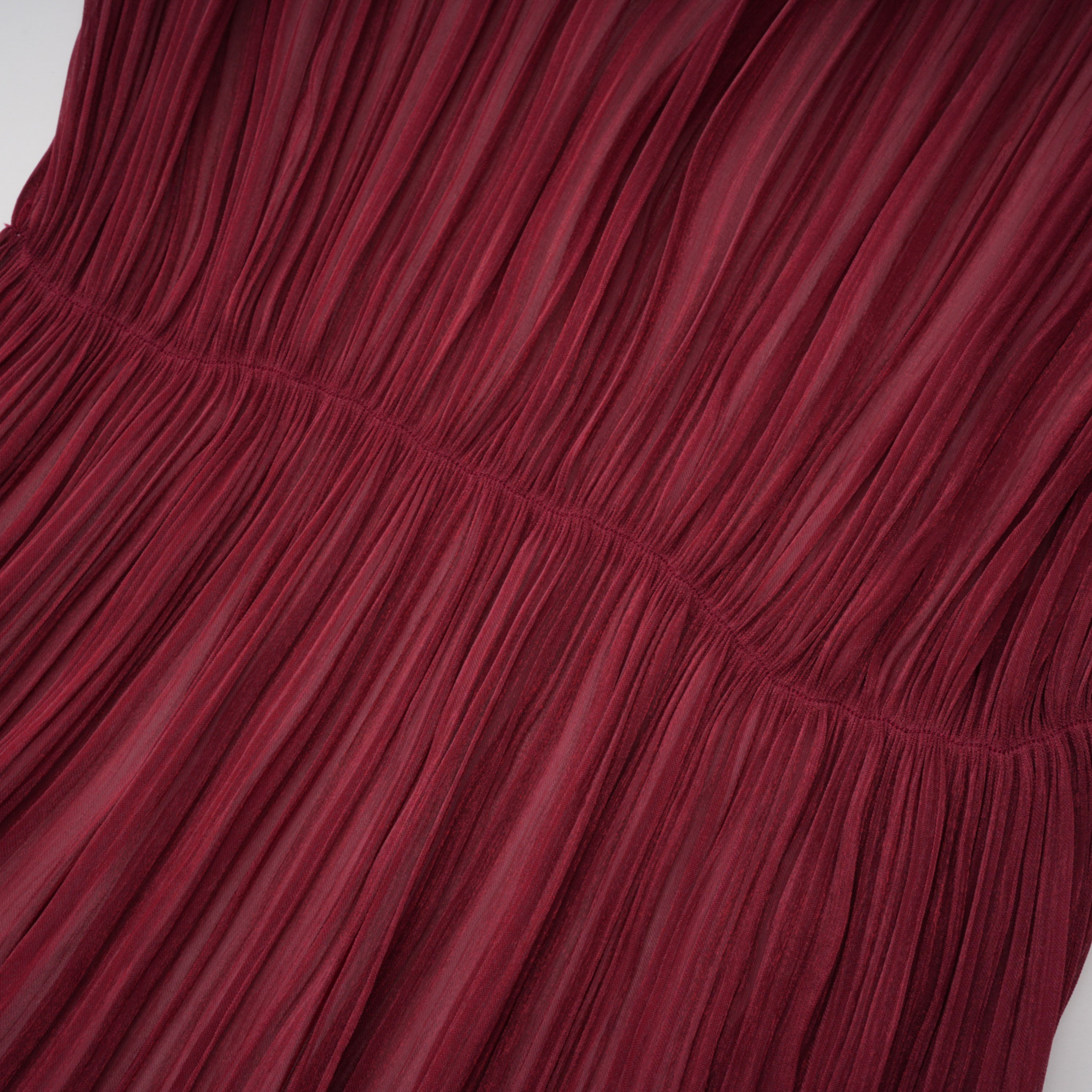 Shifra Burgundy Asymmetrical Cape Maxi Dress