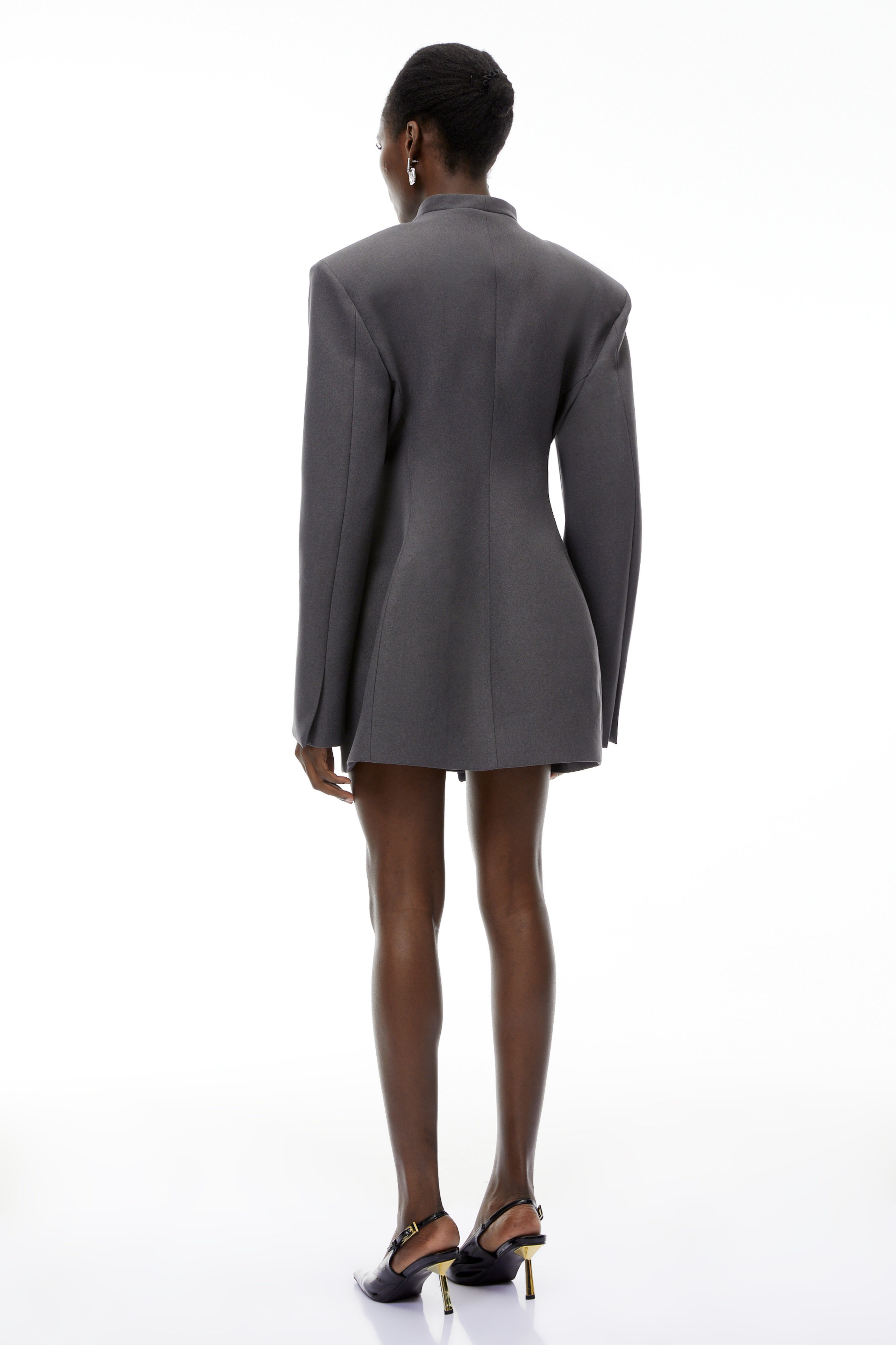 Silvan Grey Asymmetrical Collarless Blazer (Final Sale)