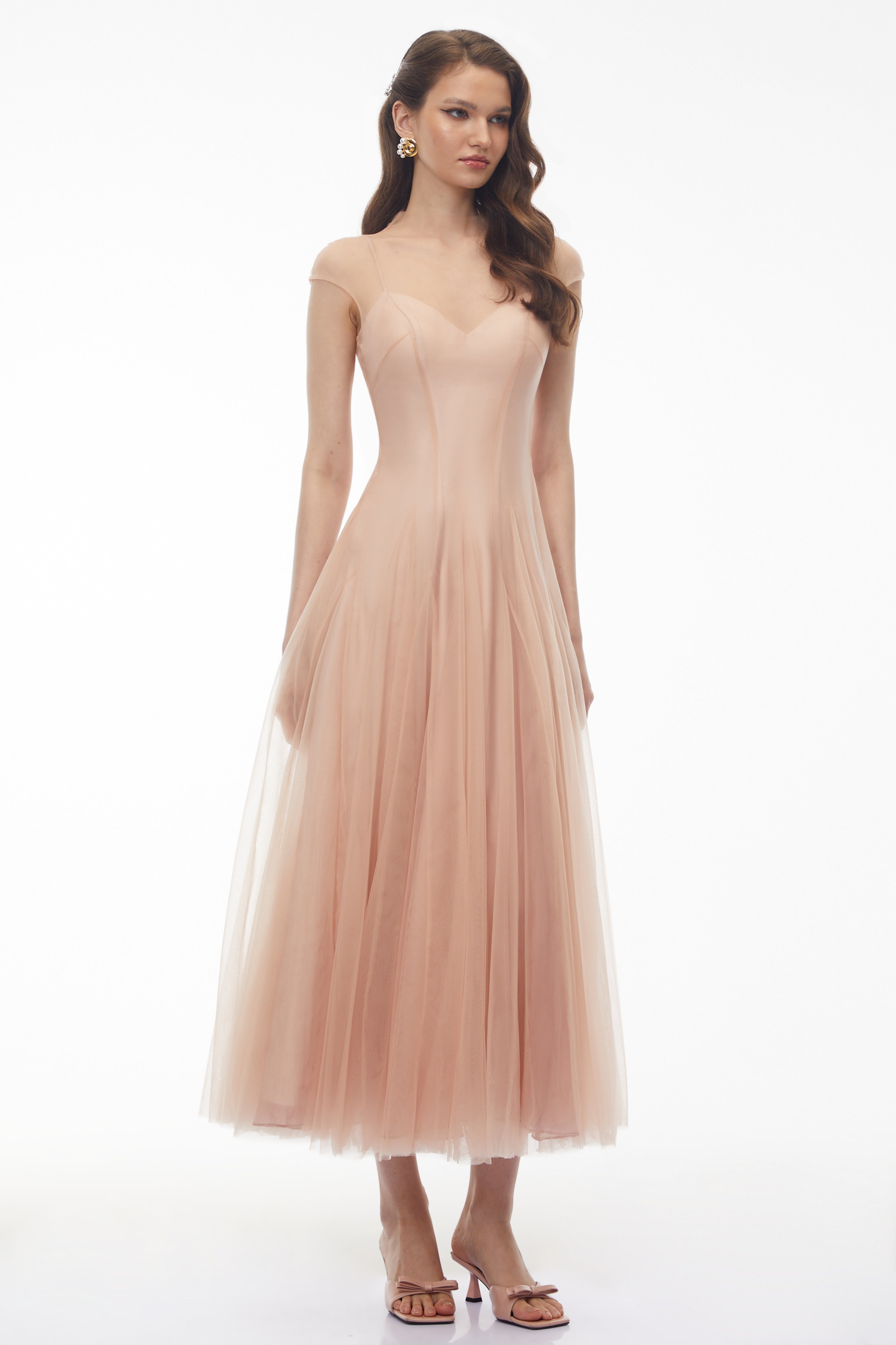 Simin Pink Semi-Sheer Tulle Maxi Dress (Final Sale)