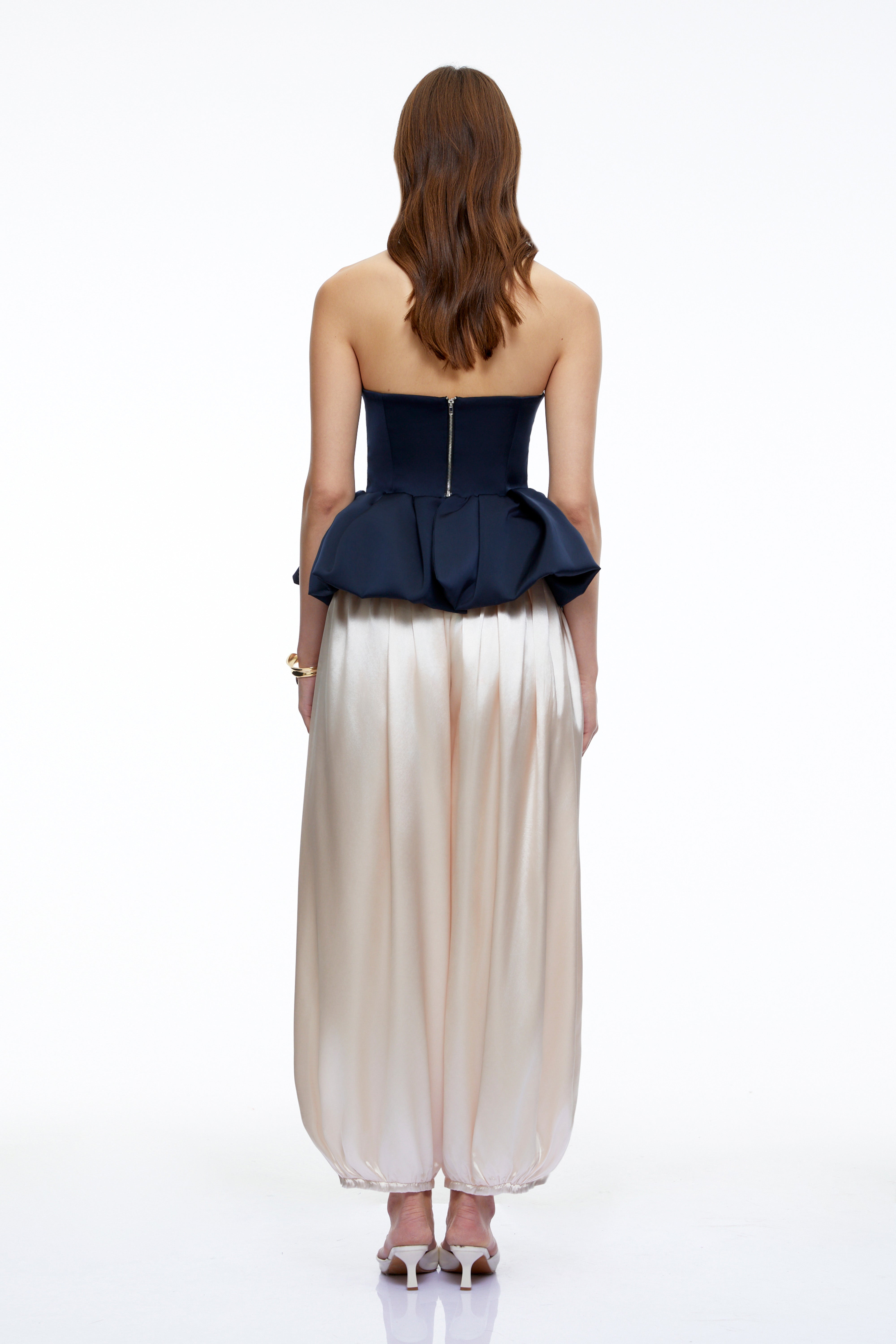 Tallulah Black Peplum Hem Top & Balloon Trousers Set