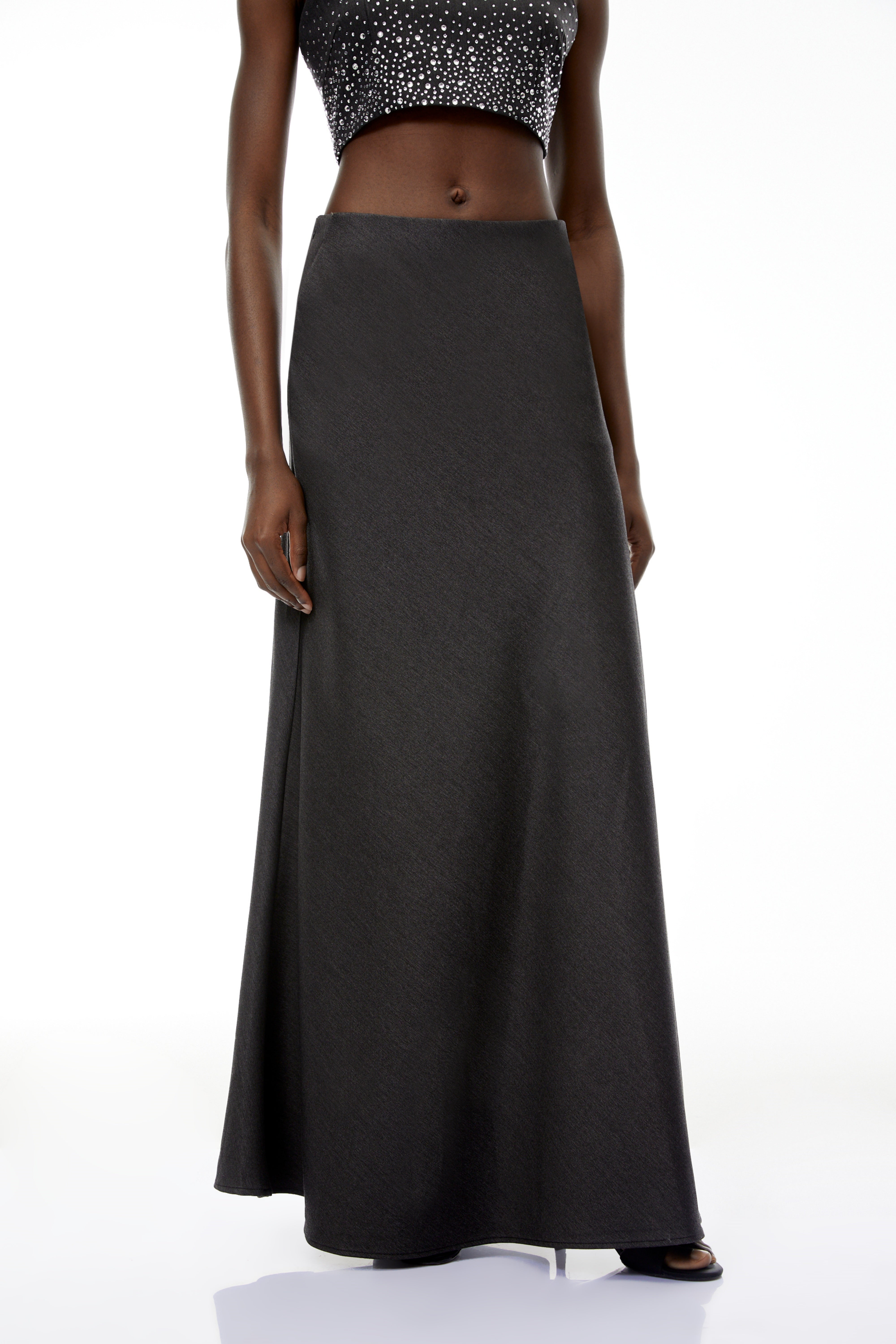Thorne Grey Flared Maxi Skirt (Final Sale)