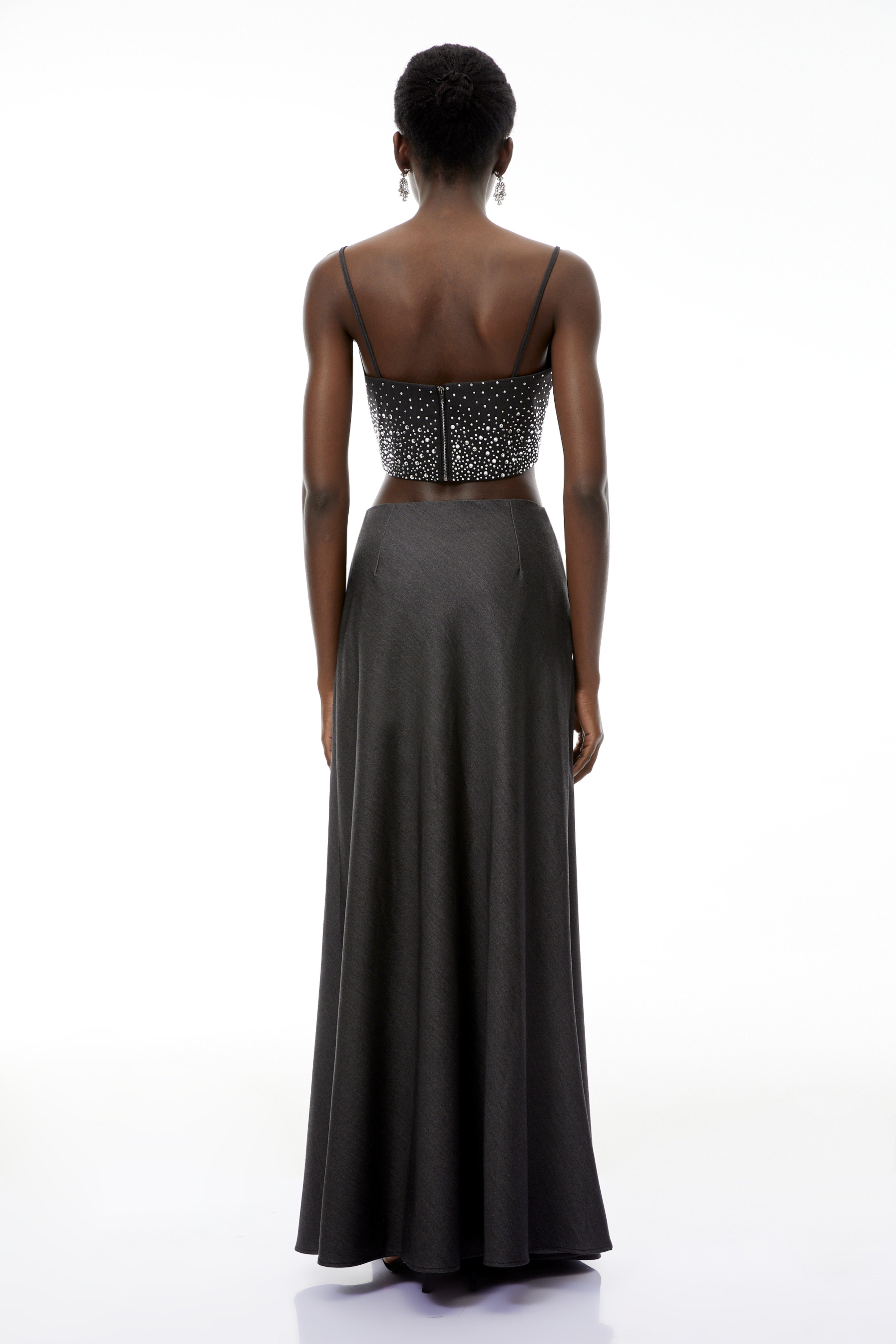 Thorne Grey Flared Maxi Skirt (Final Sale)