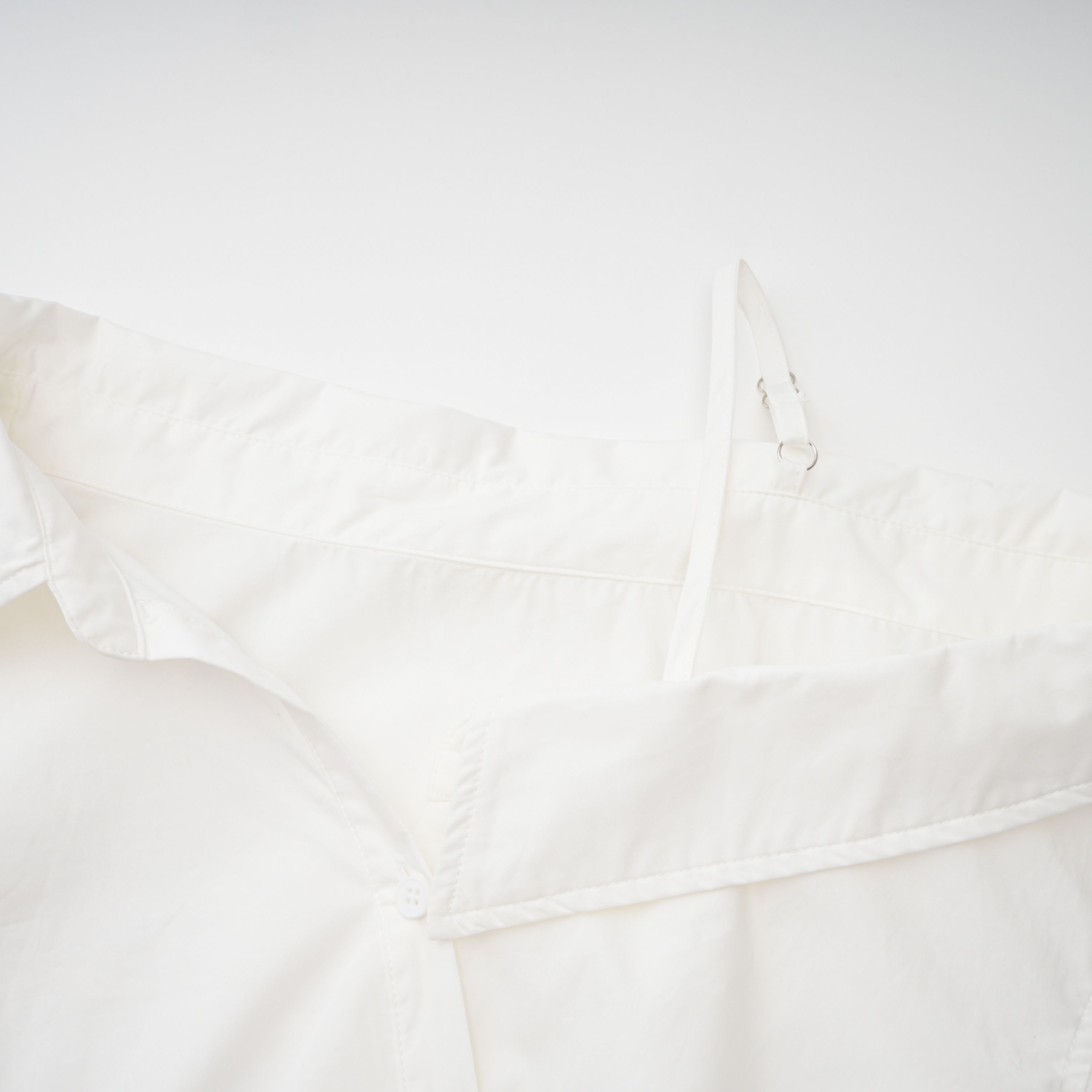 Tímea White Asymmetrical Mini Shirt Dress (Final Sale)