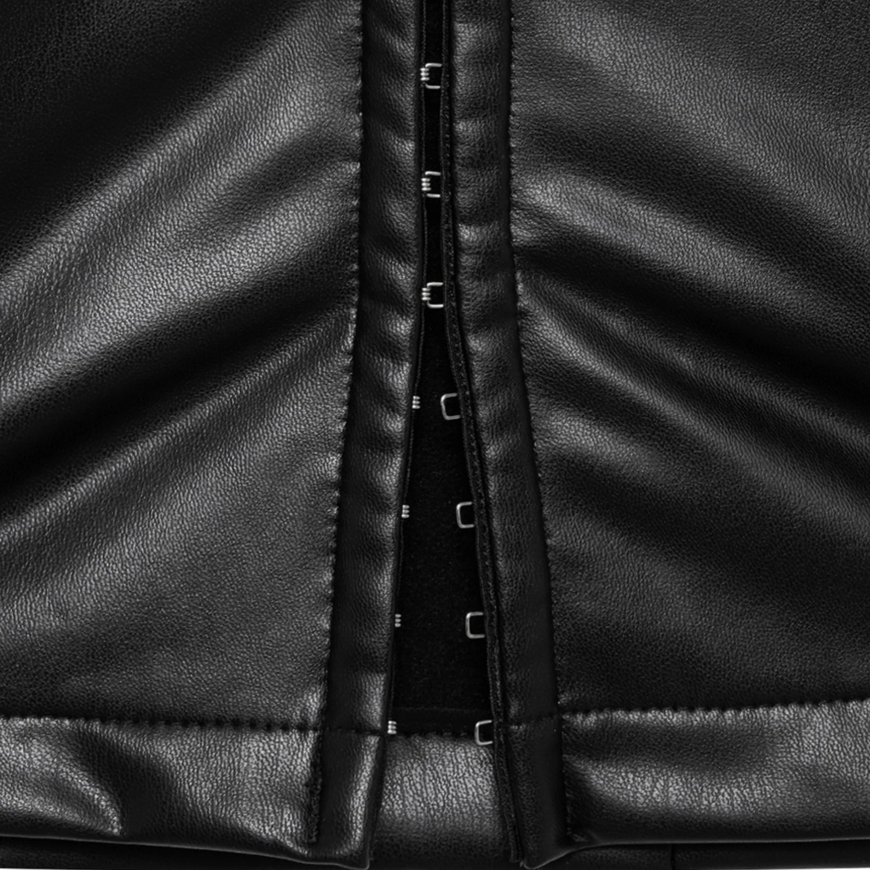 Black Cut Out Leather Top