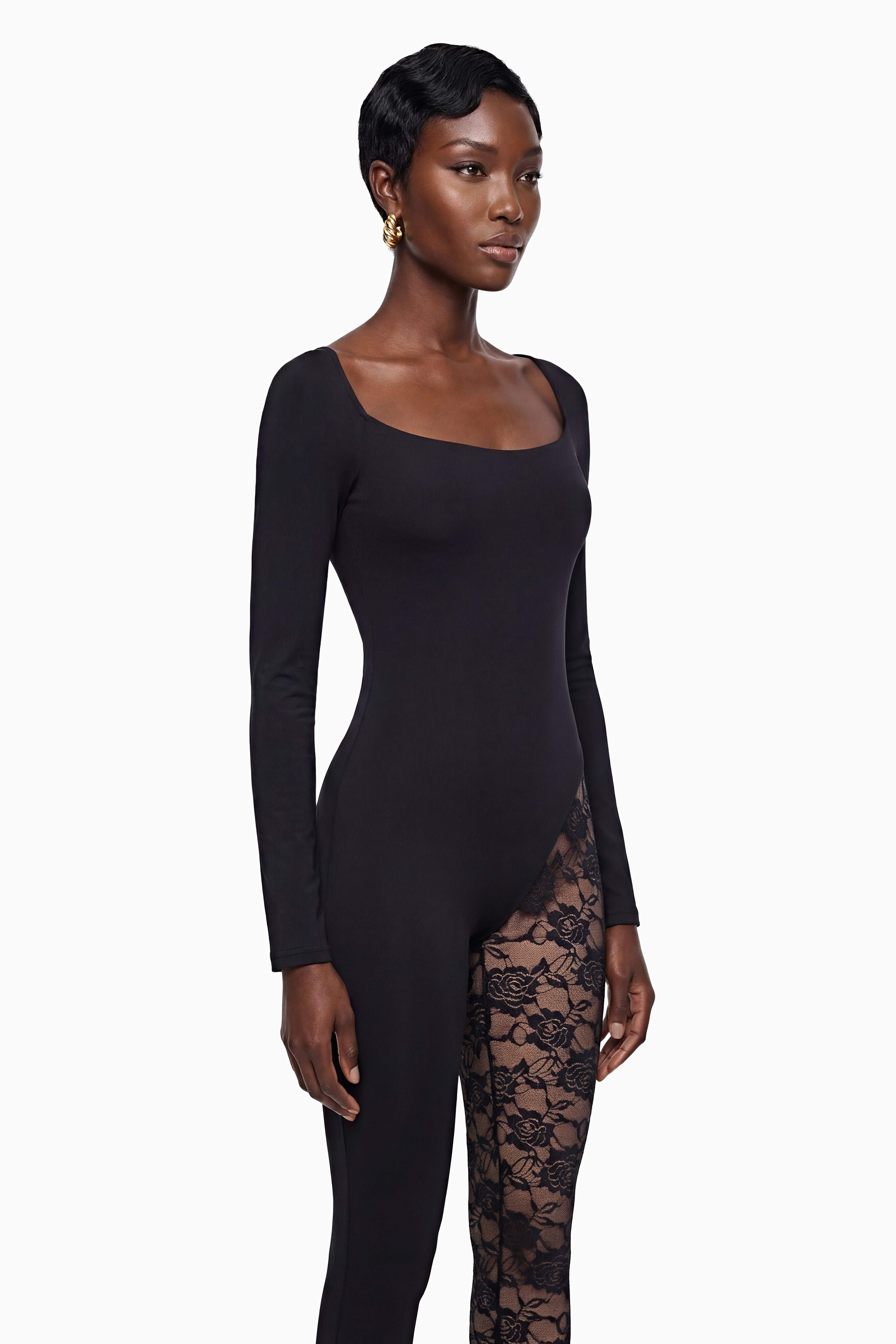 Vilma Black Lace Panel Jumpsuit (Final Sale-US Only)