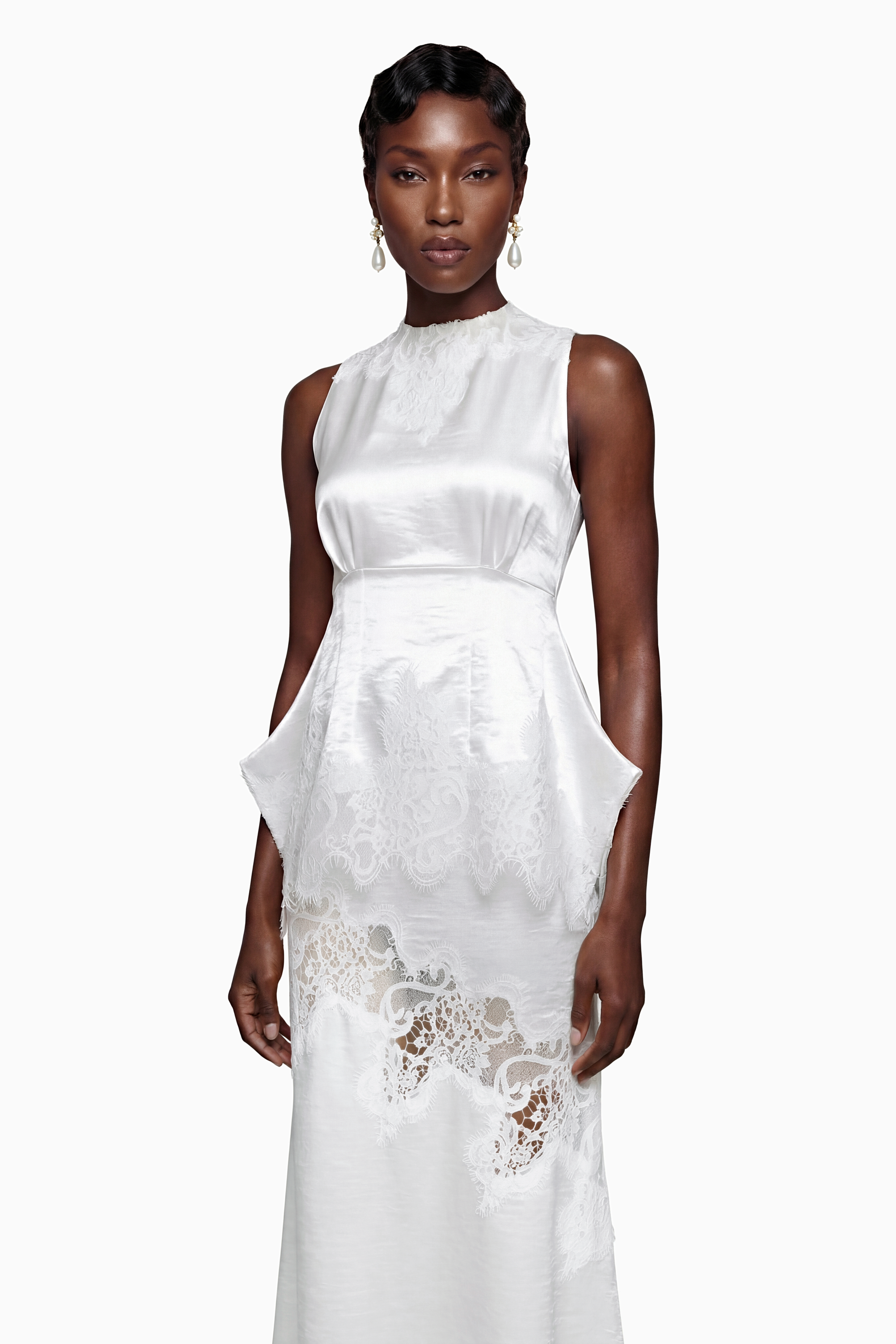 Waltraud White Lace Top & Mermaid Skirt Set (Final Sale)