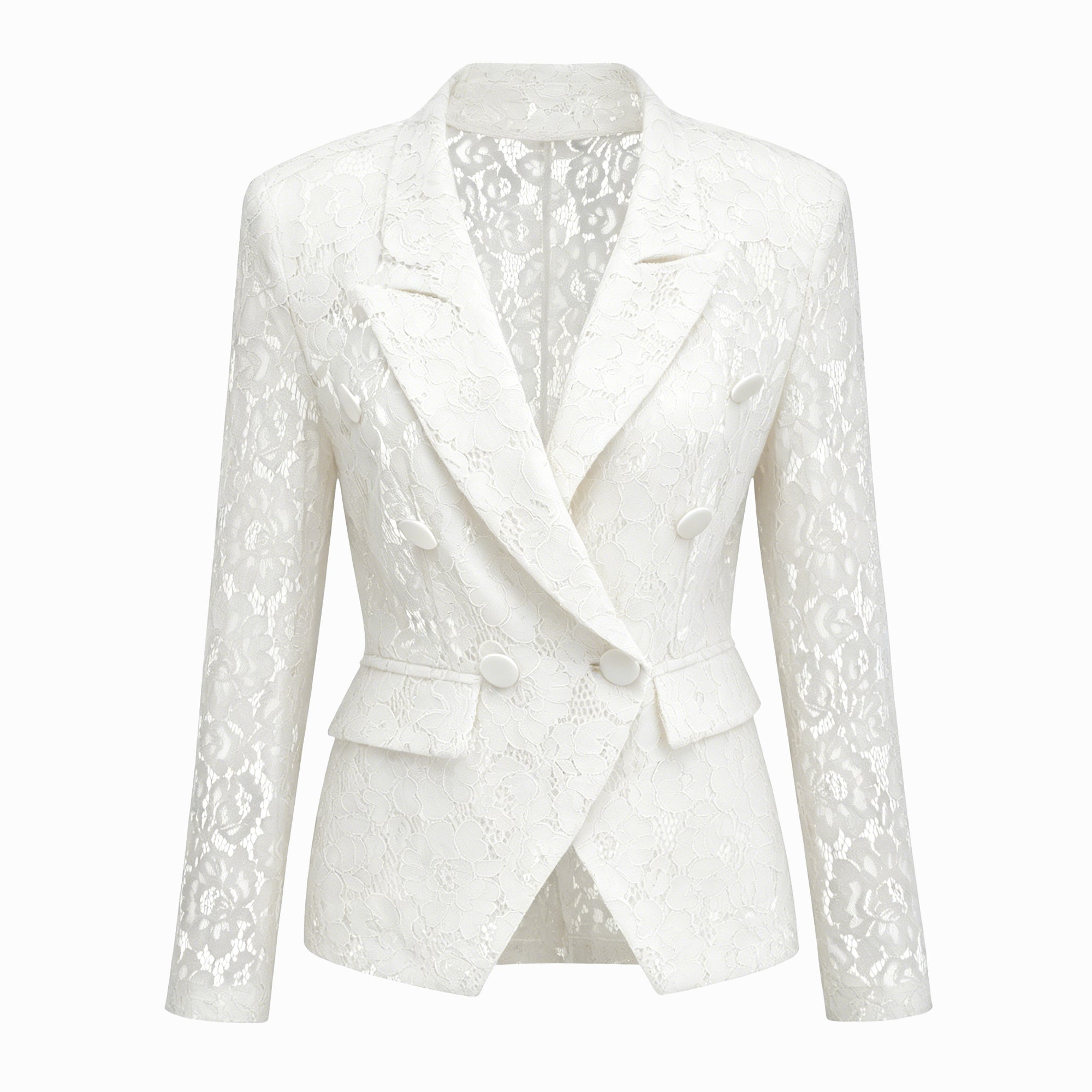 Zoé Sheer Lace Blazer & Trousers Matching Set (Final Sale-US Only)