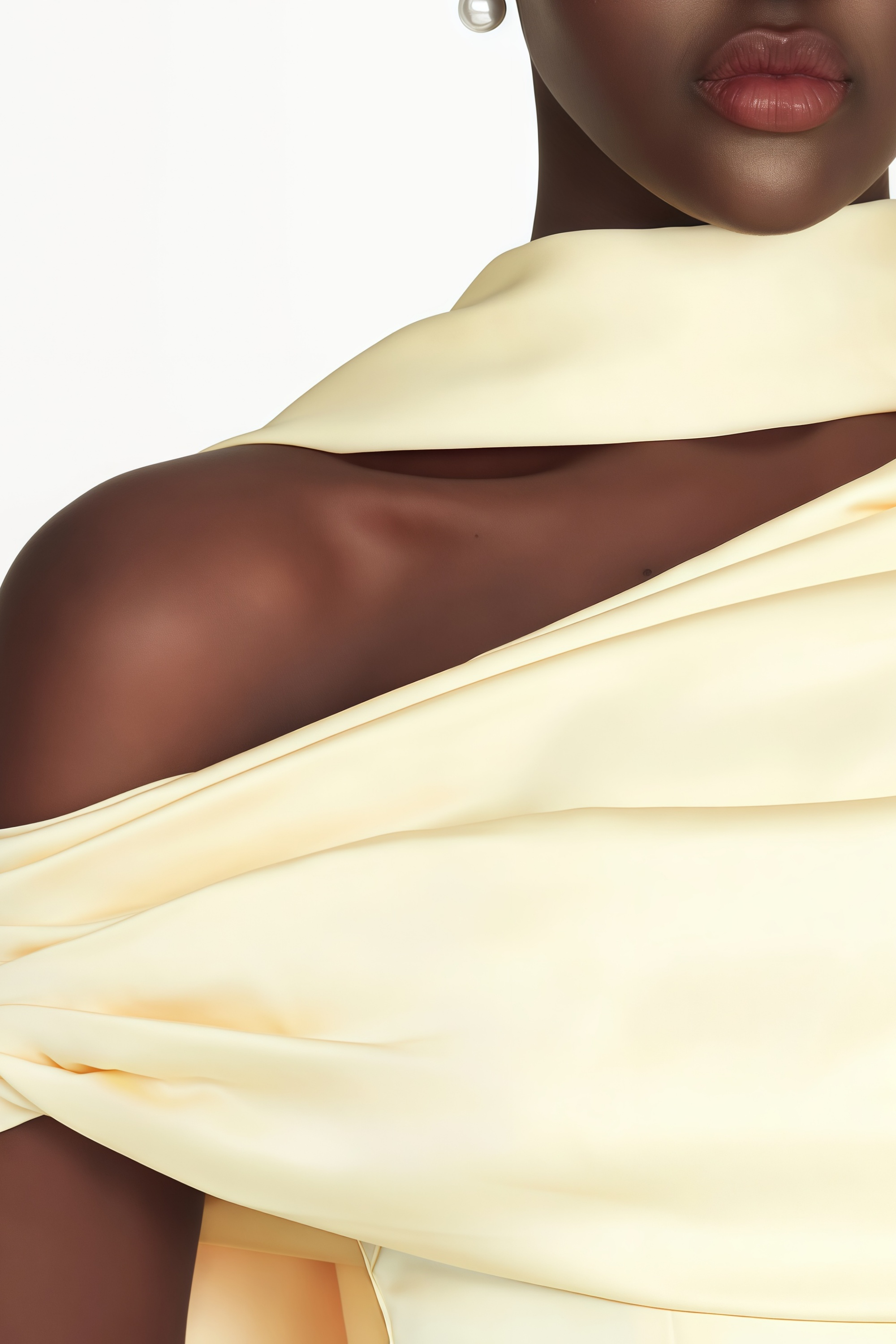 Yellow One Shoulder Satin Maxi Dress