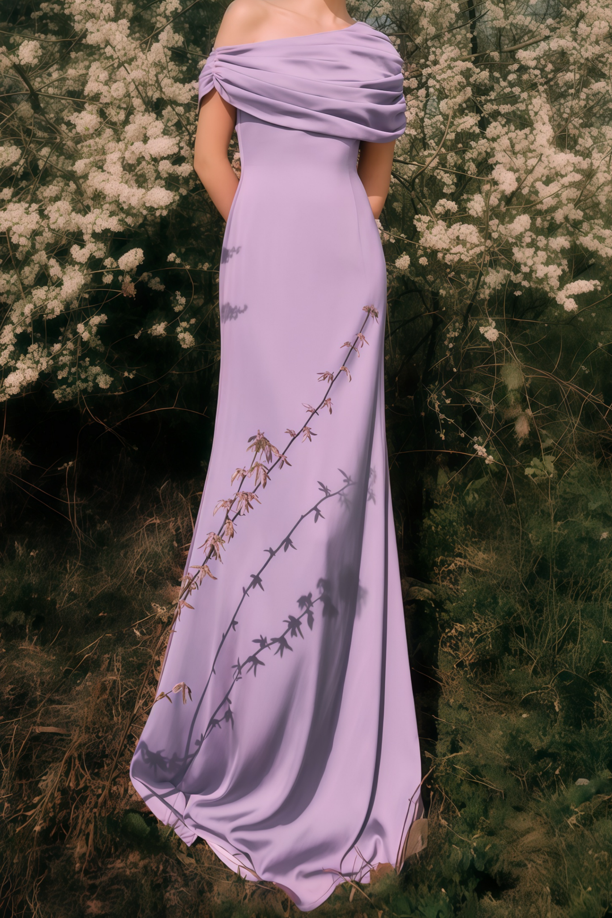 Benedetta Lilac One Shoulder Satin Maxi Dress (Final Sale-US Only)