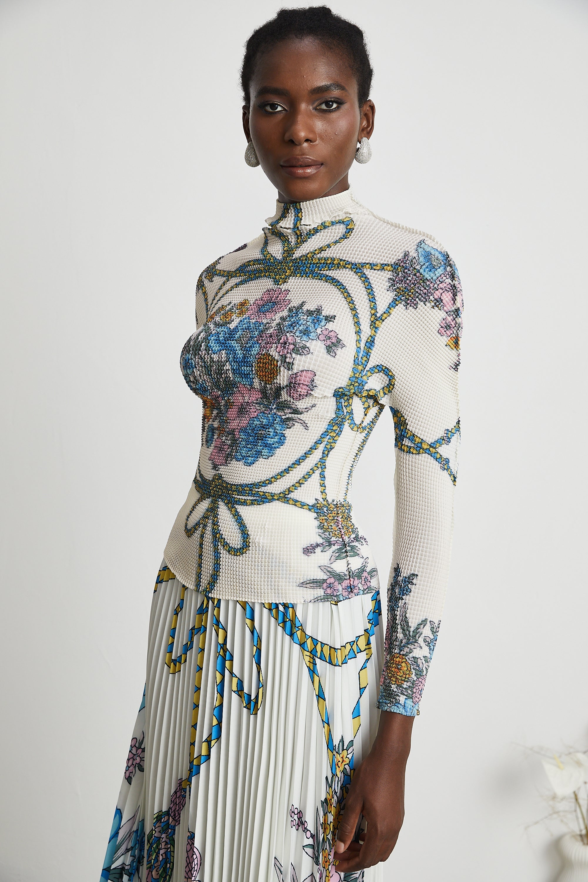 Huguette pattern-print top & skirt matching set (Final Sale)