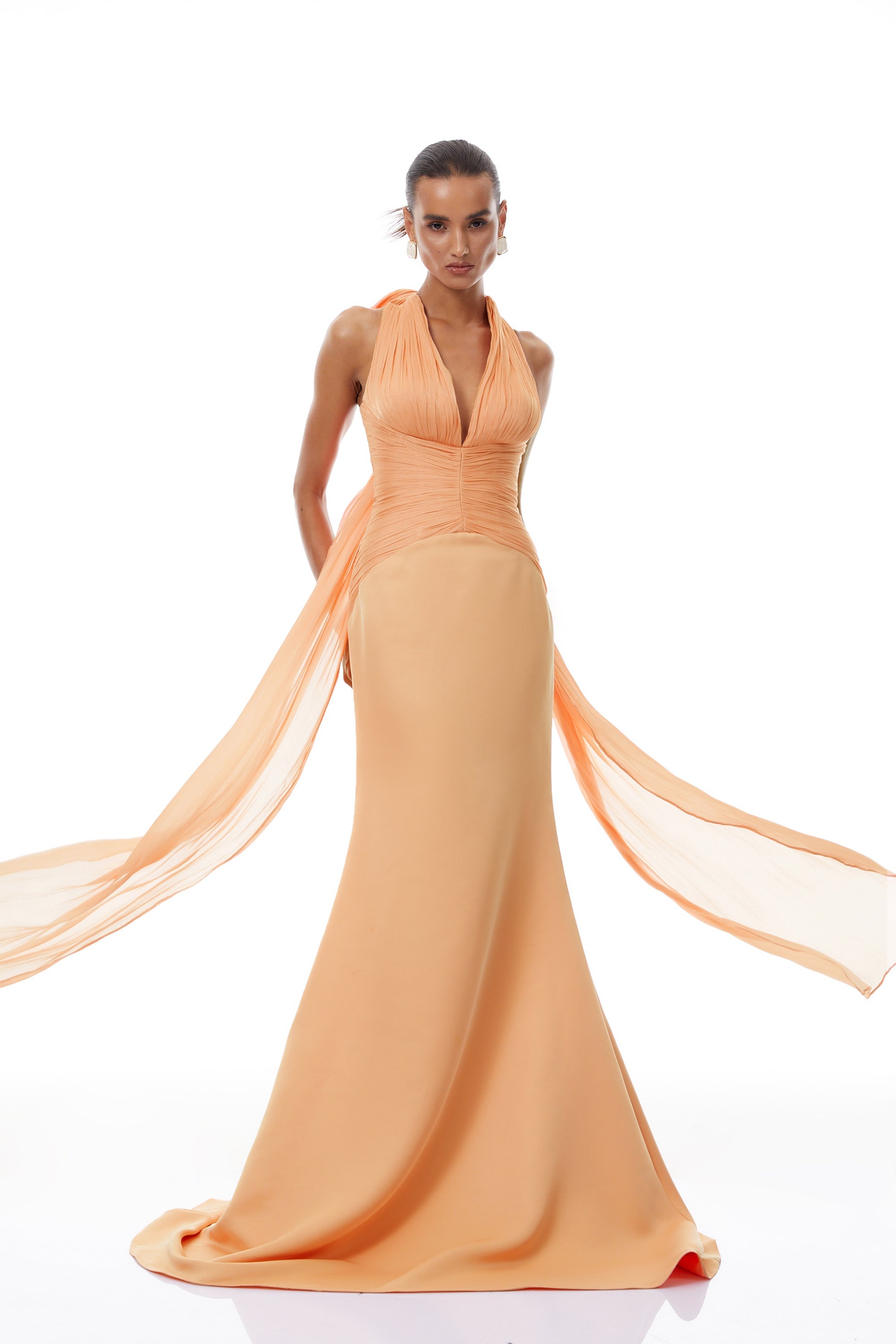 Gathered Mermaid Maxi Dress