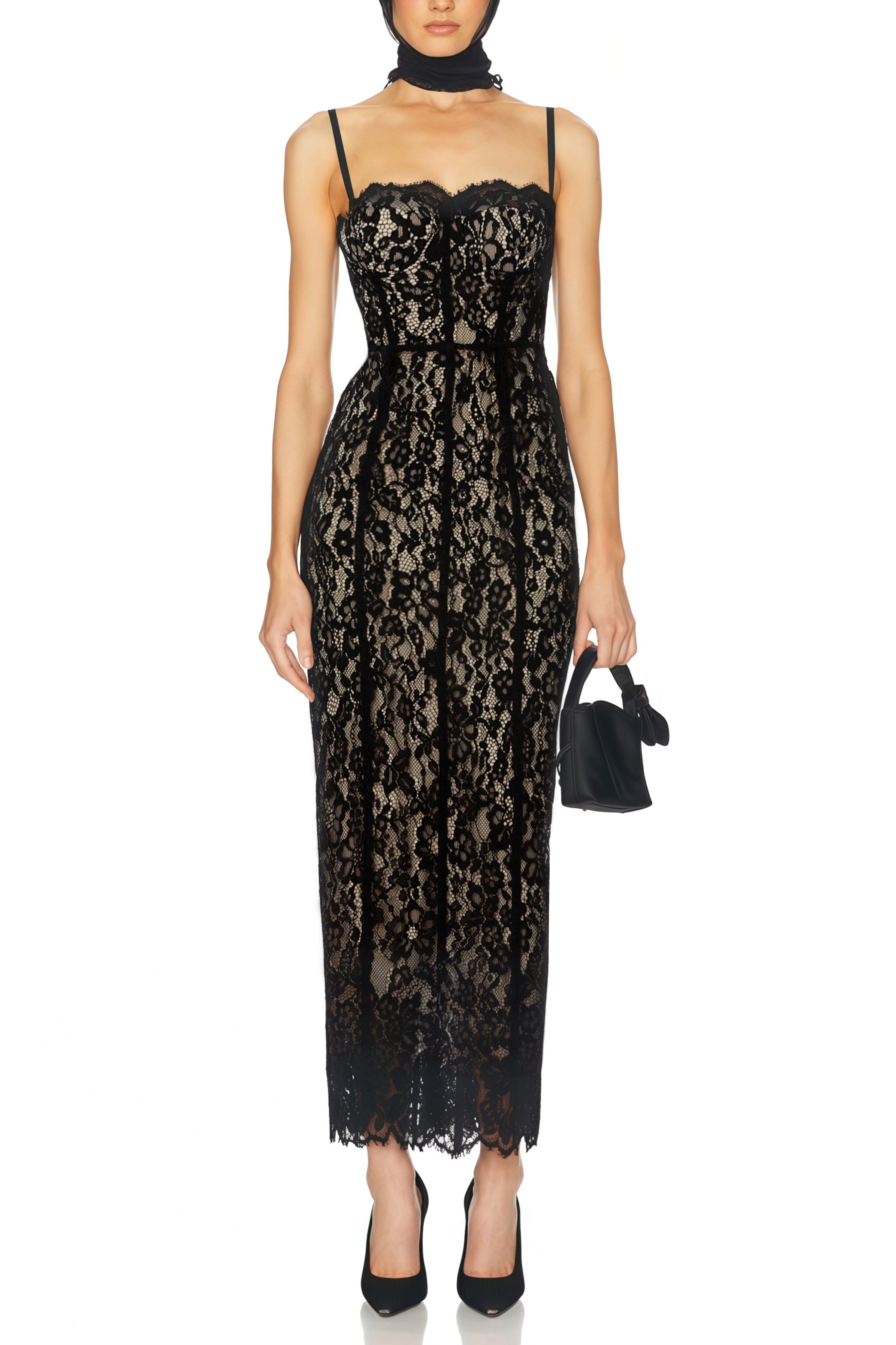 Floral Lace Corset Maxi Dress
