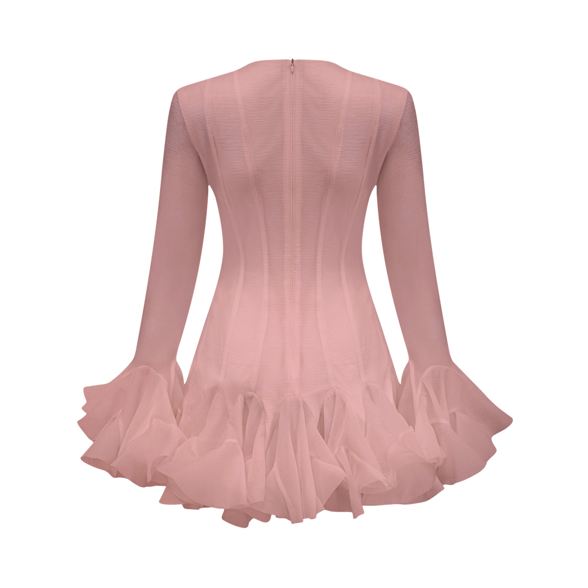 Anaïs semi-sheer flared mini dress (Final Sale)