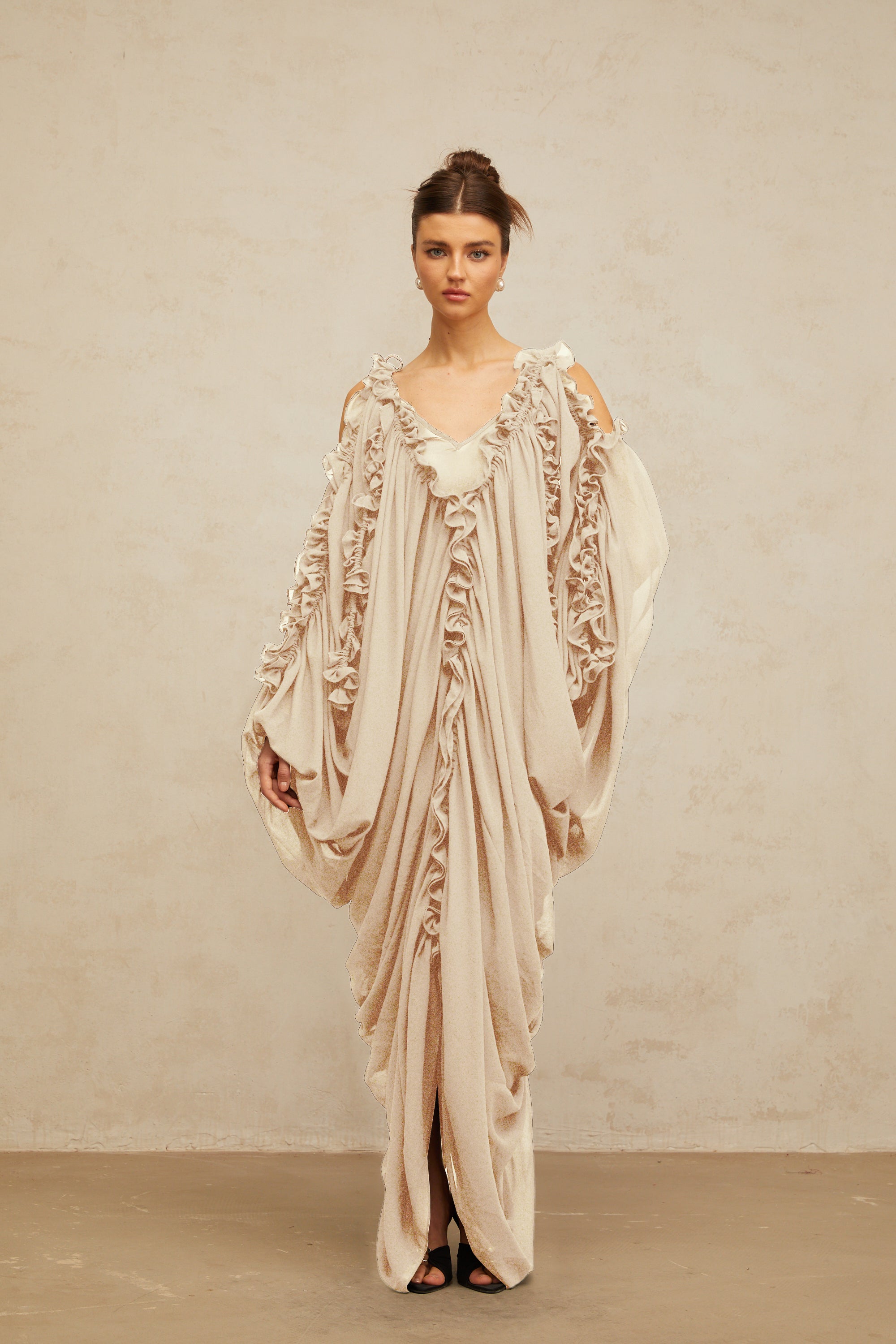 Aglaé ruffled-trim tulle maxi dress