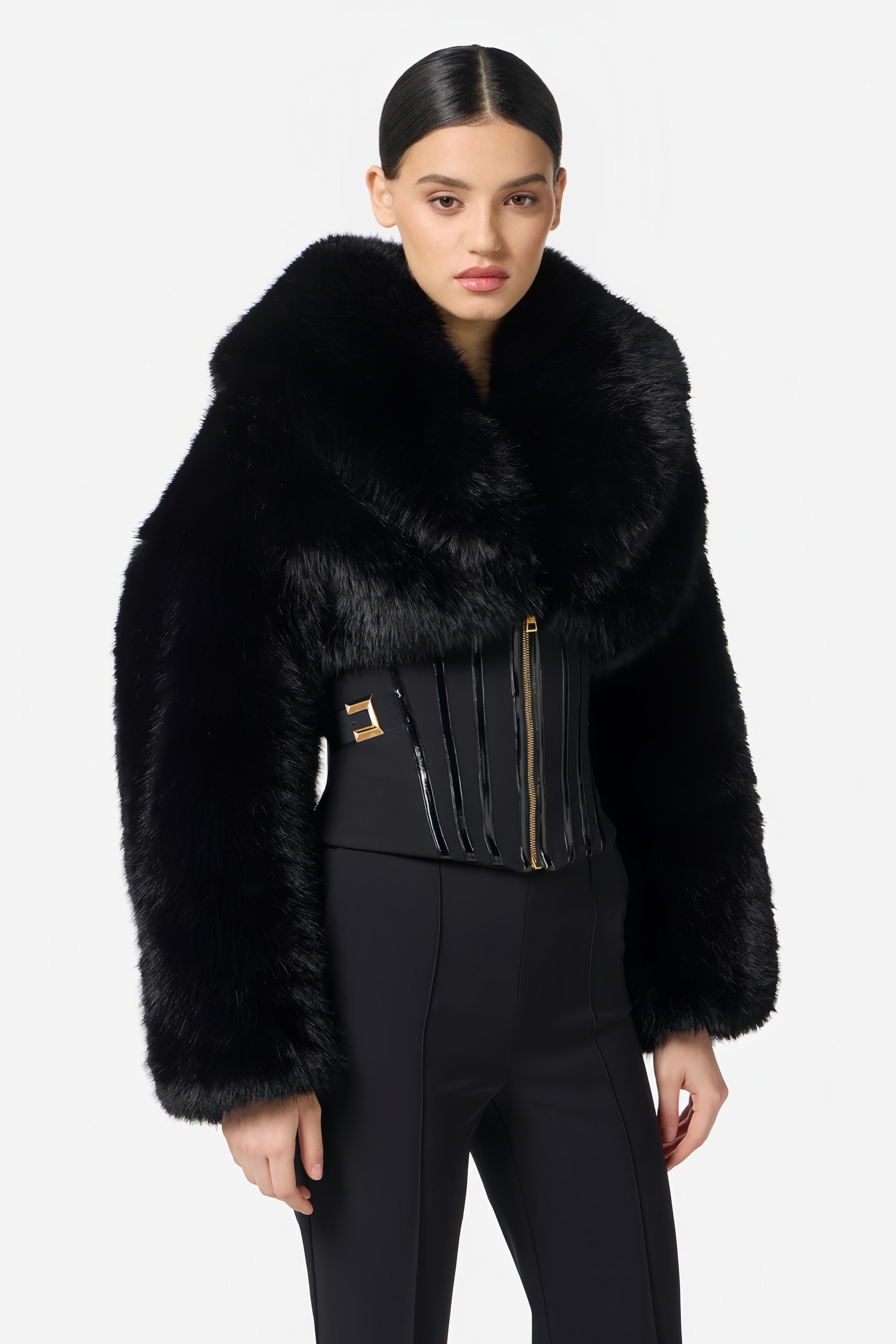 Black Fur-effect Jacket