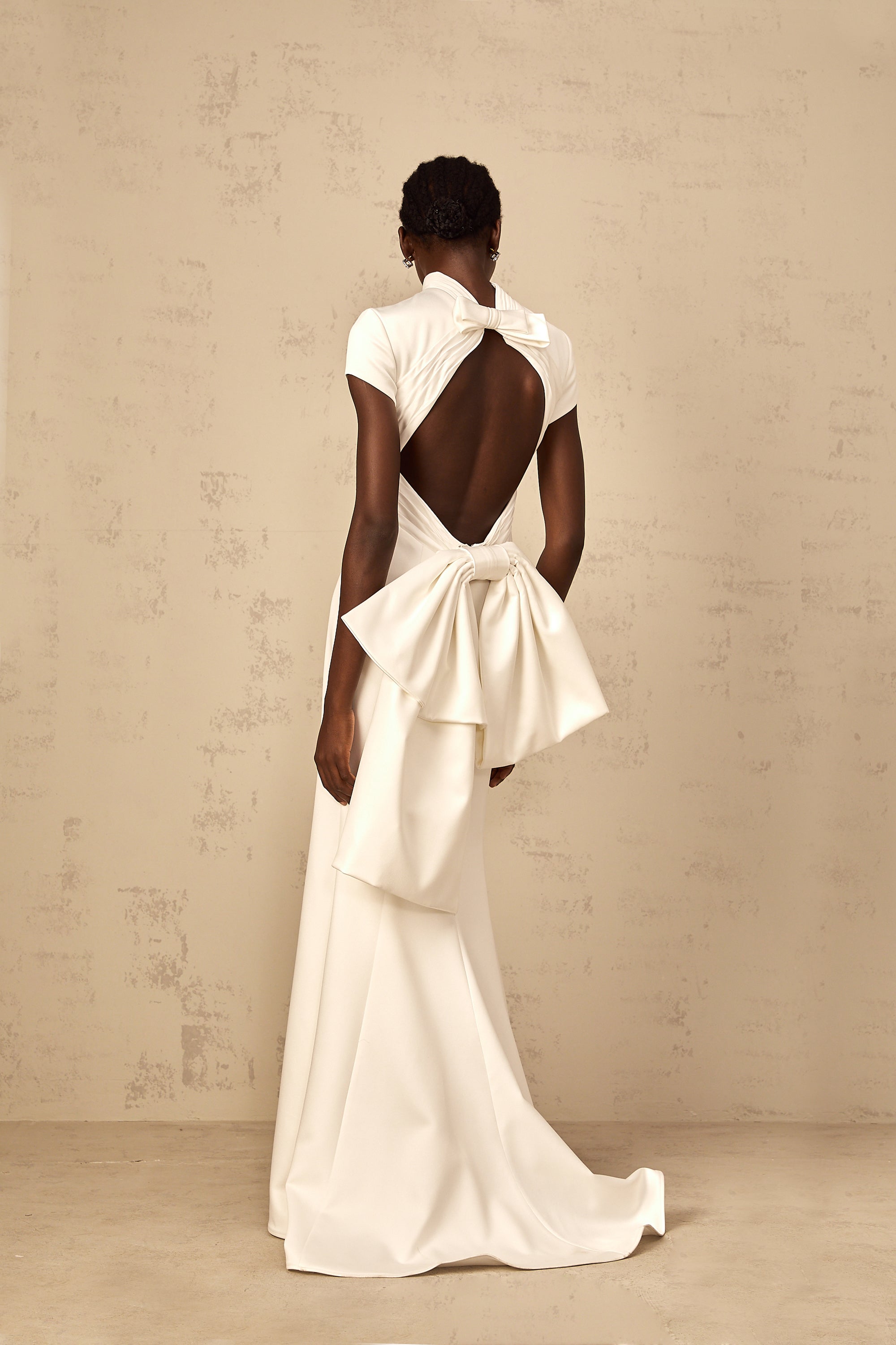Camille White Statement Bow Mermaid Maxi Dress (Final Sale)