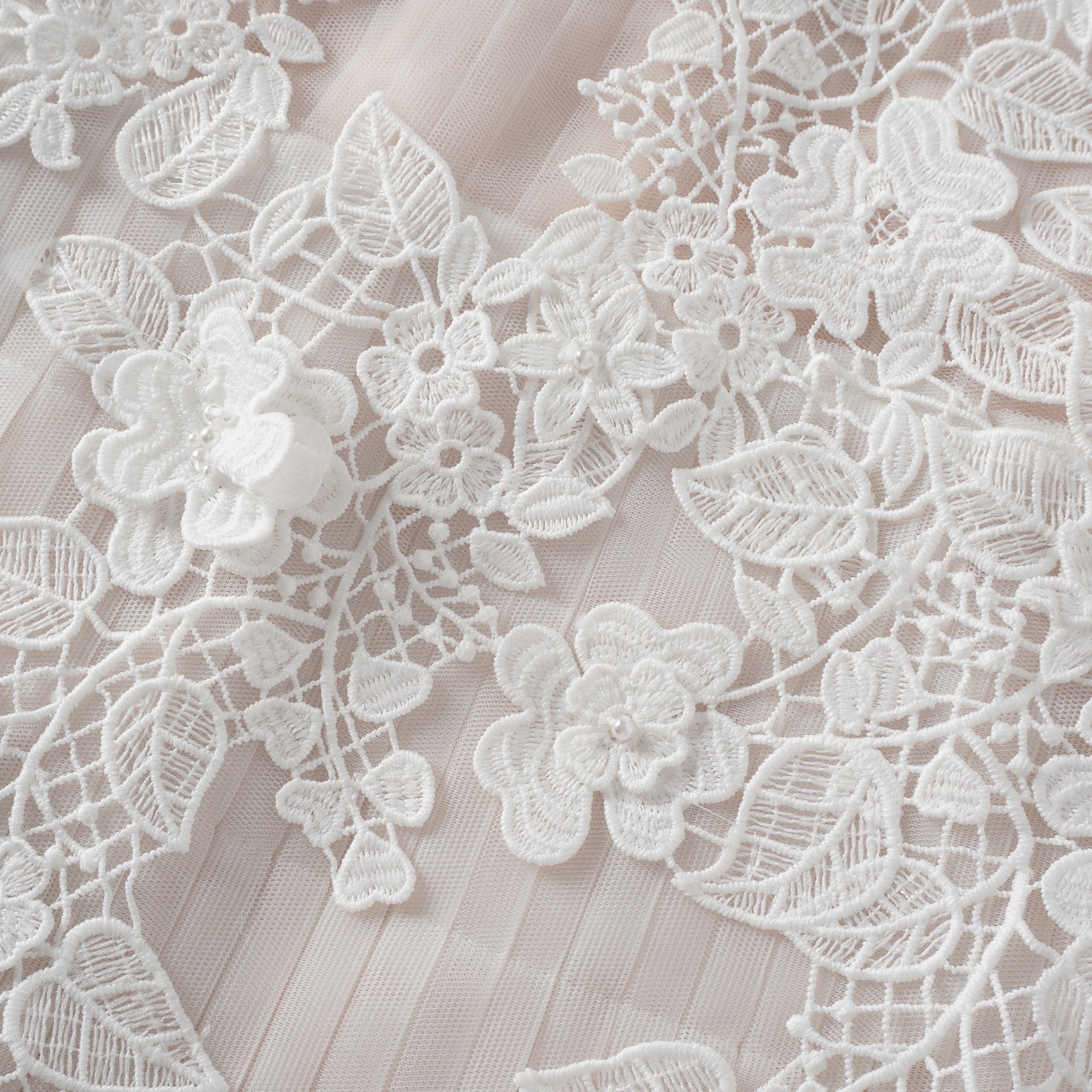 Flower-Appliqué Tulle Midi Dress