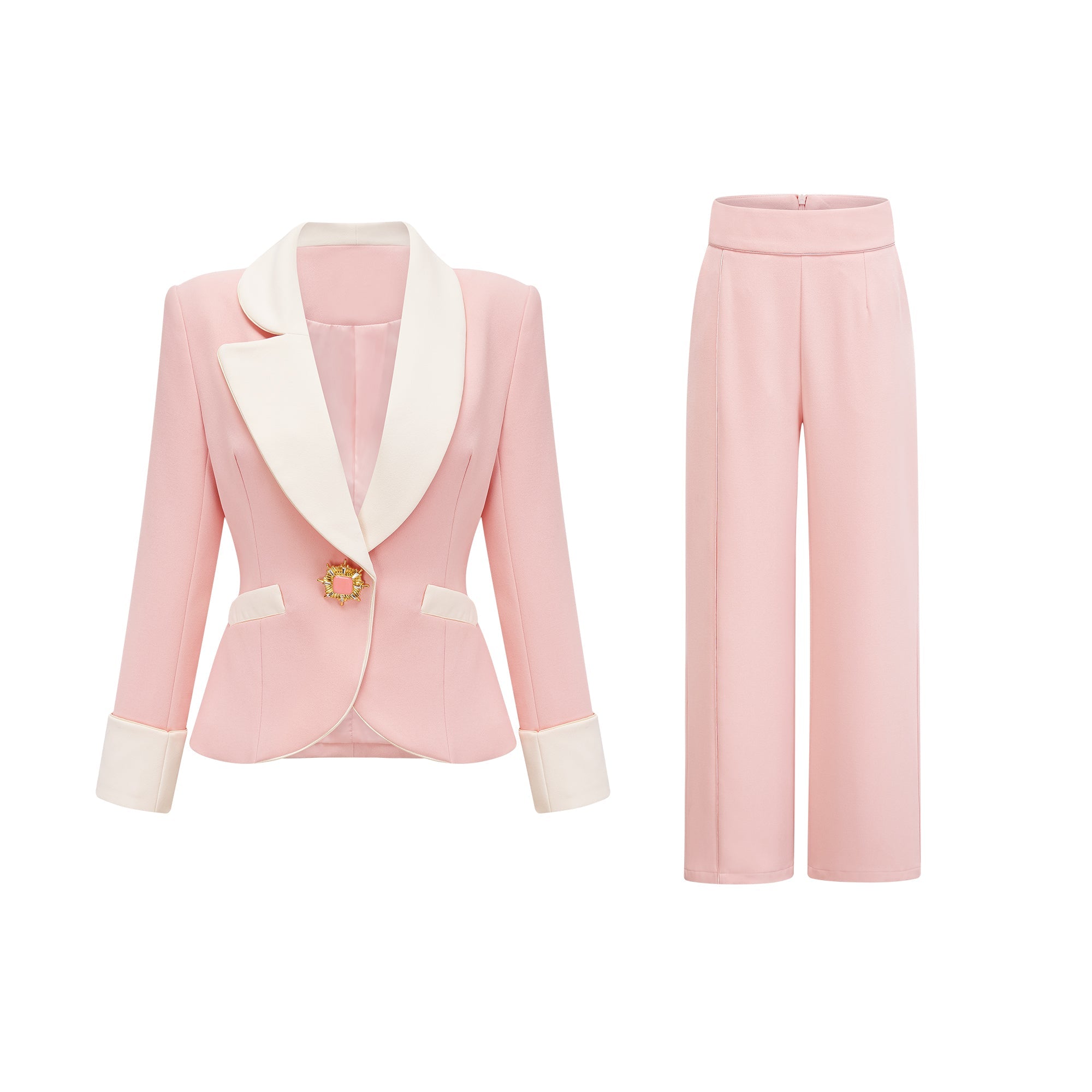 Claretta colour-block blazer & pants matching set (Final Sale)