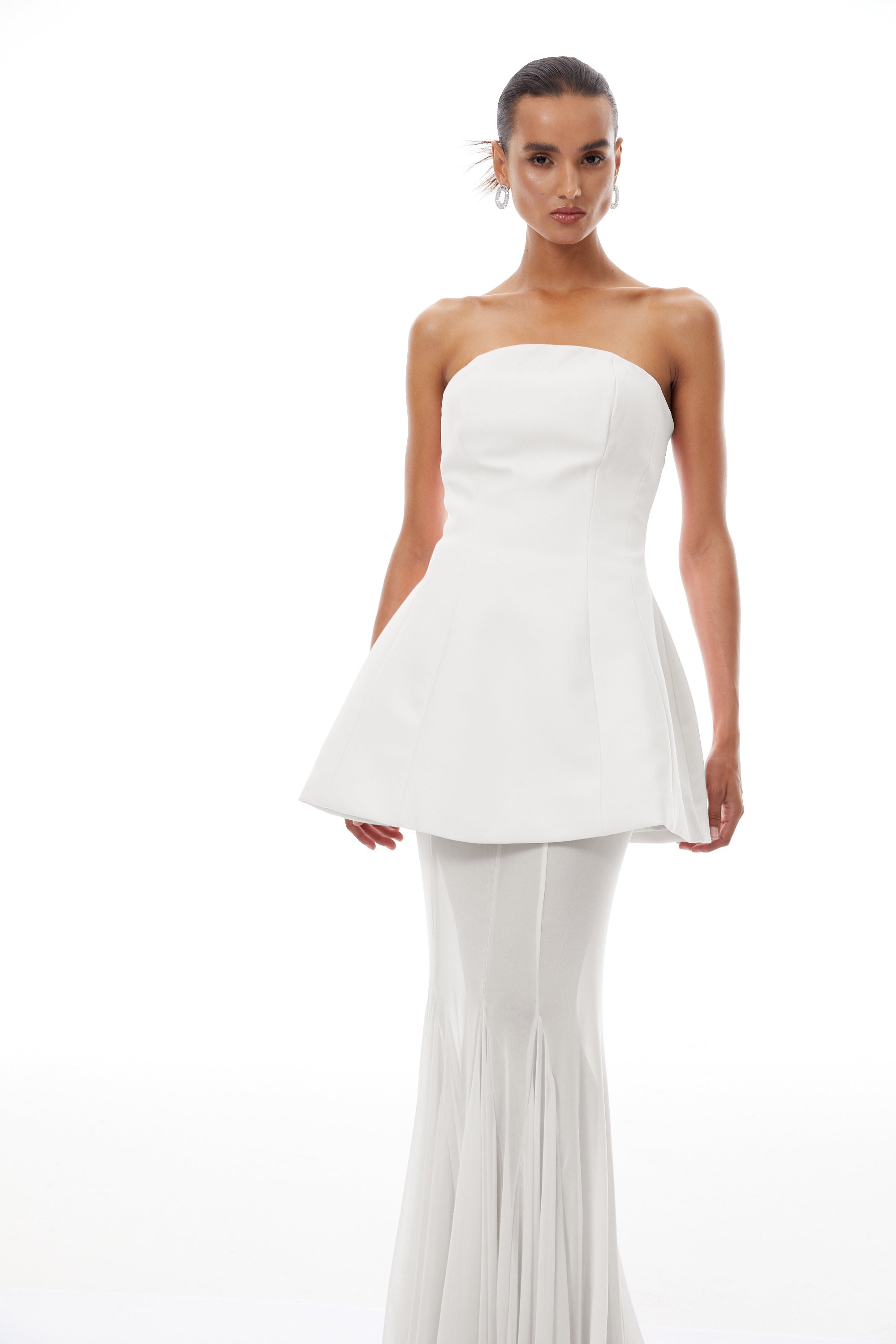 Mélanie White Corset Dress & Mesh Skirt Set (Final Sale-US Only)