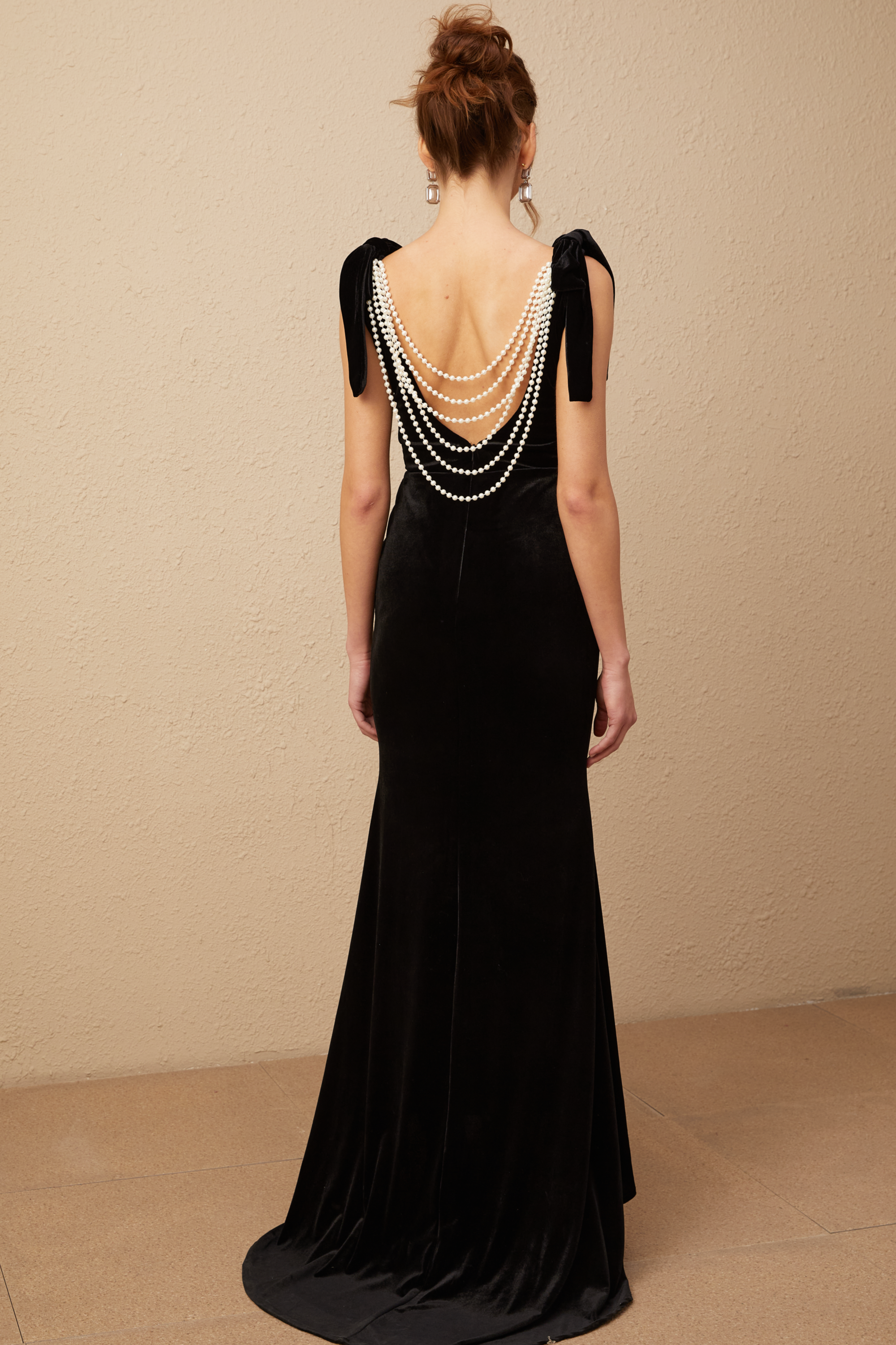Audrey embellished velvet open-back maxi dress (Final Sale)