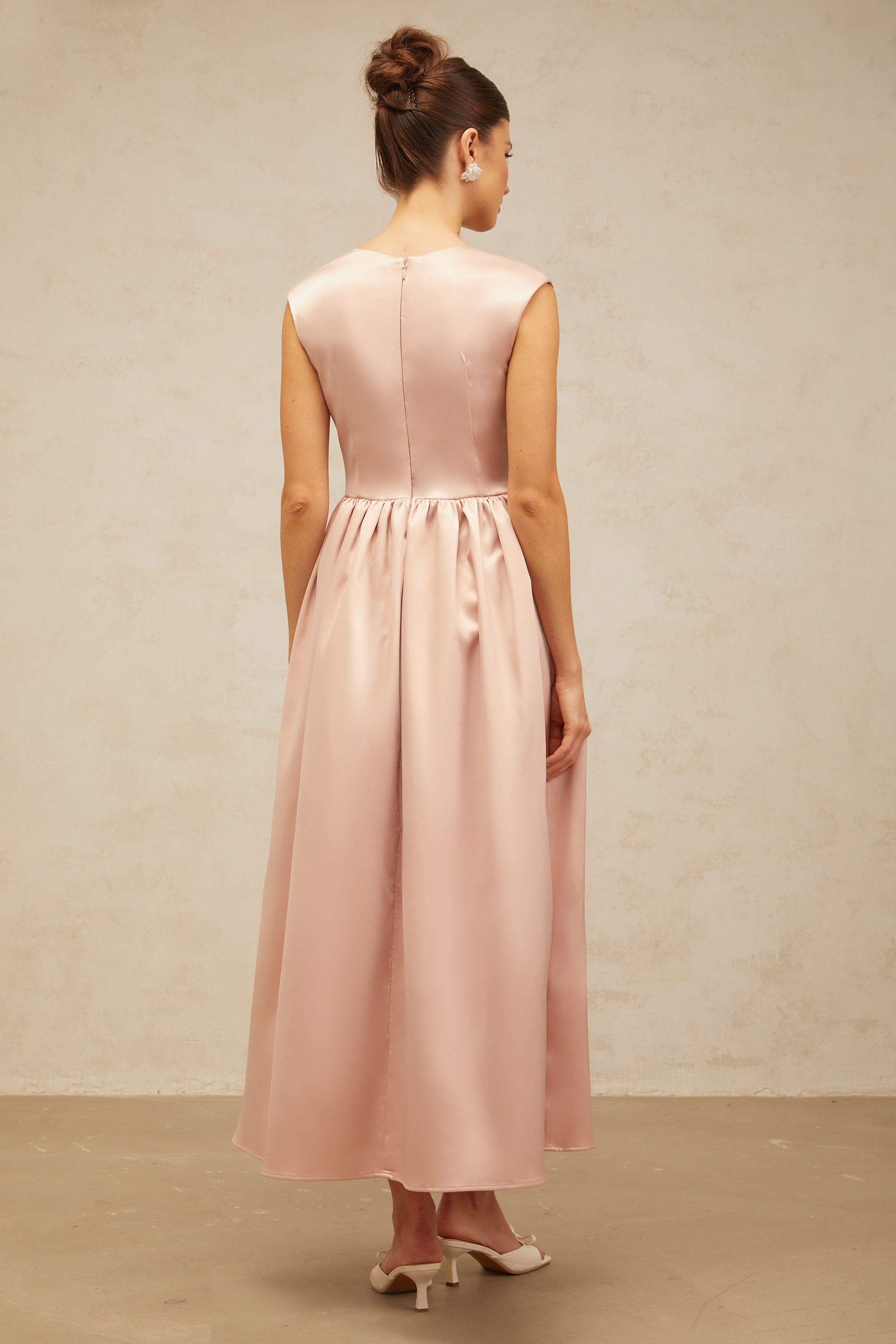 Madeleine pink A-line satin midi dress (Final Sale-US Only)