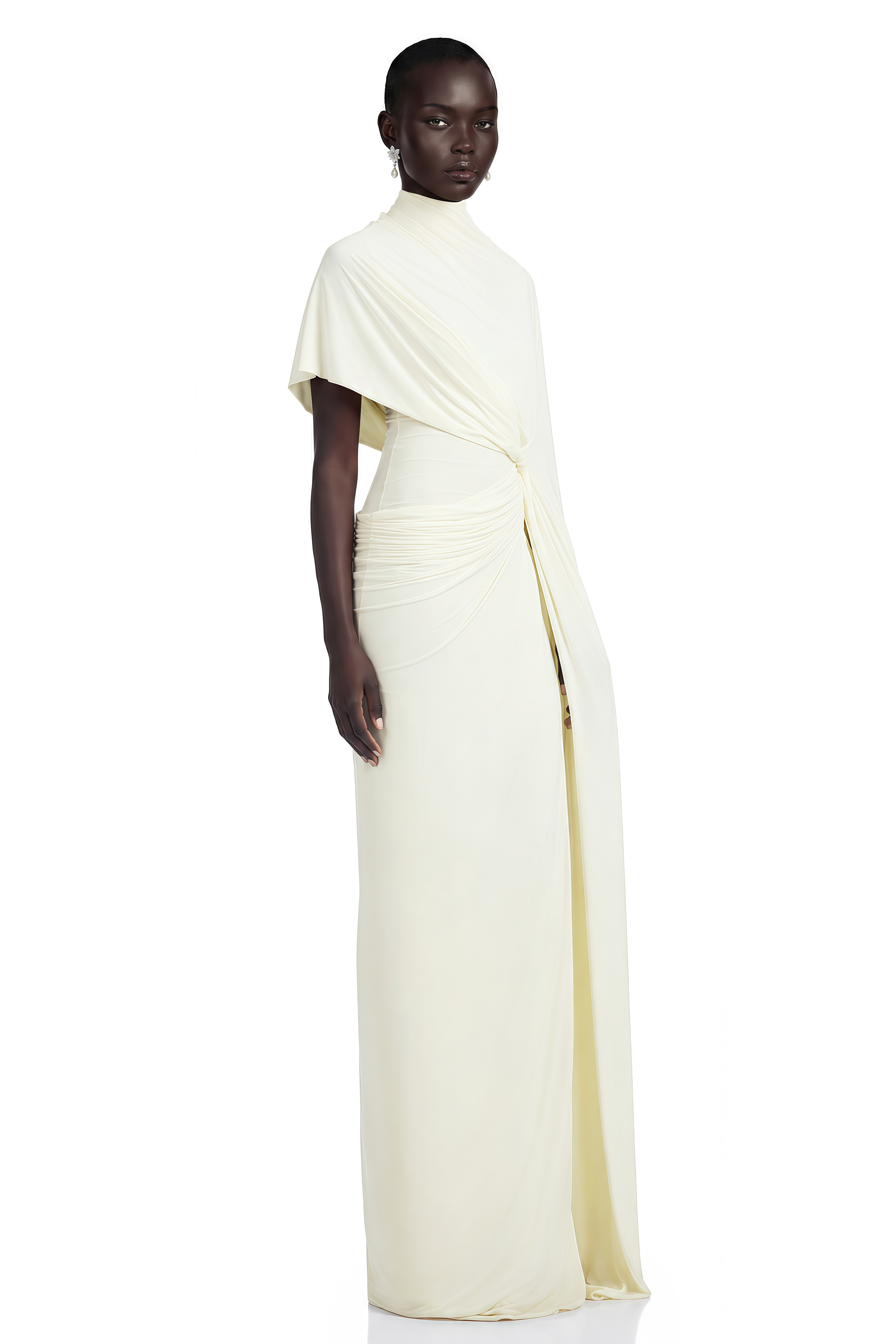 Fenella Asymmetrical Draped Cape & Dress Matching Set