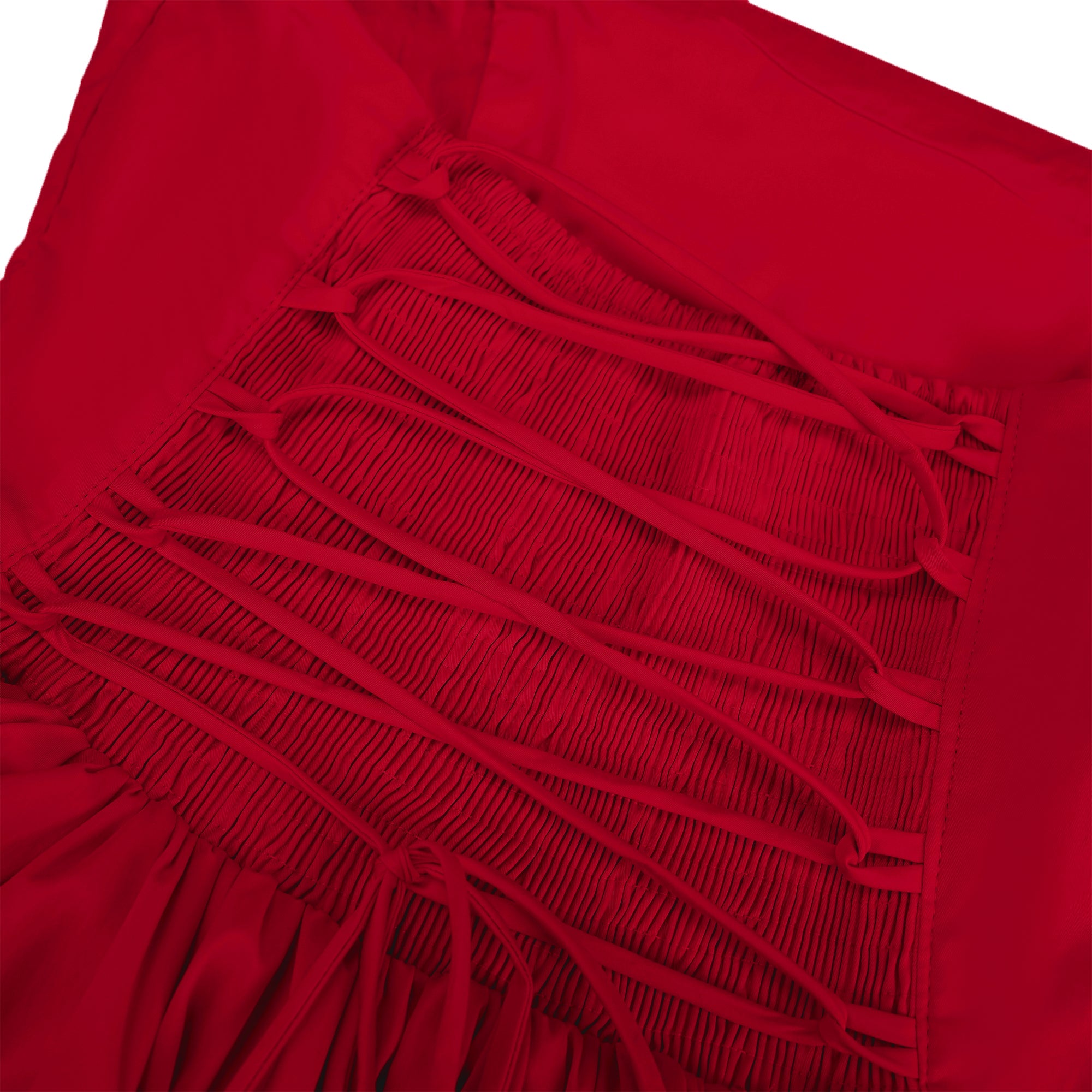 Eponine Red Layered Flared Hem Midi Dress (Final Sale)