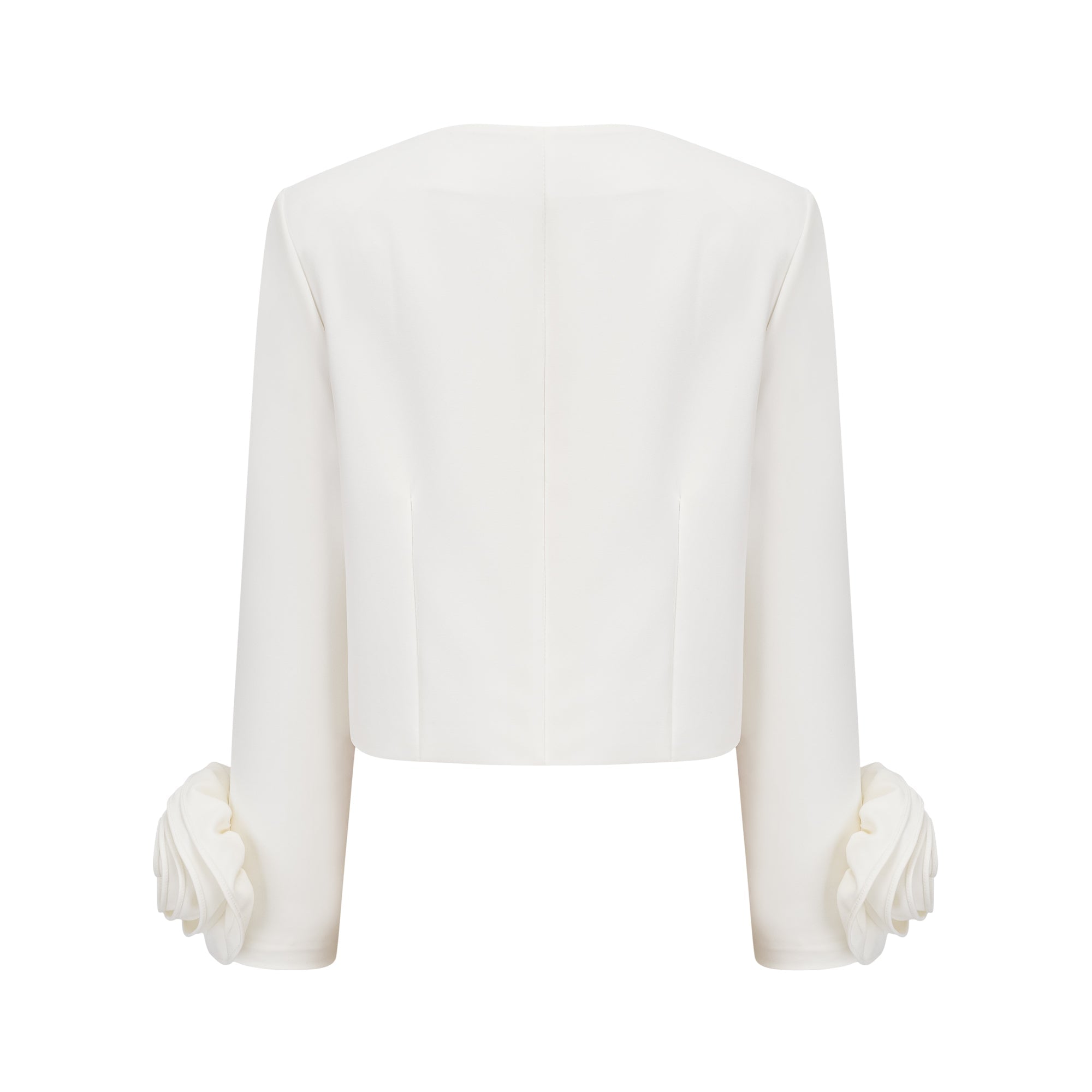 Hilaire white 3d-petal top & skirt matching set (Final Sale-US Only)
