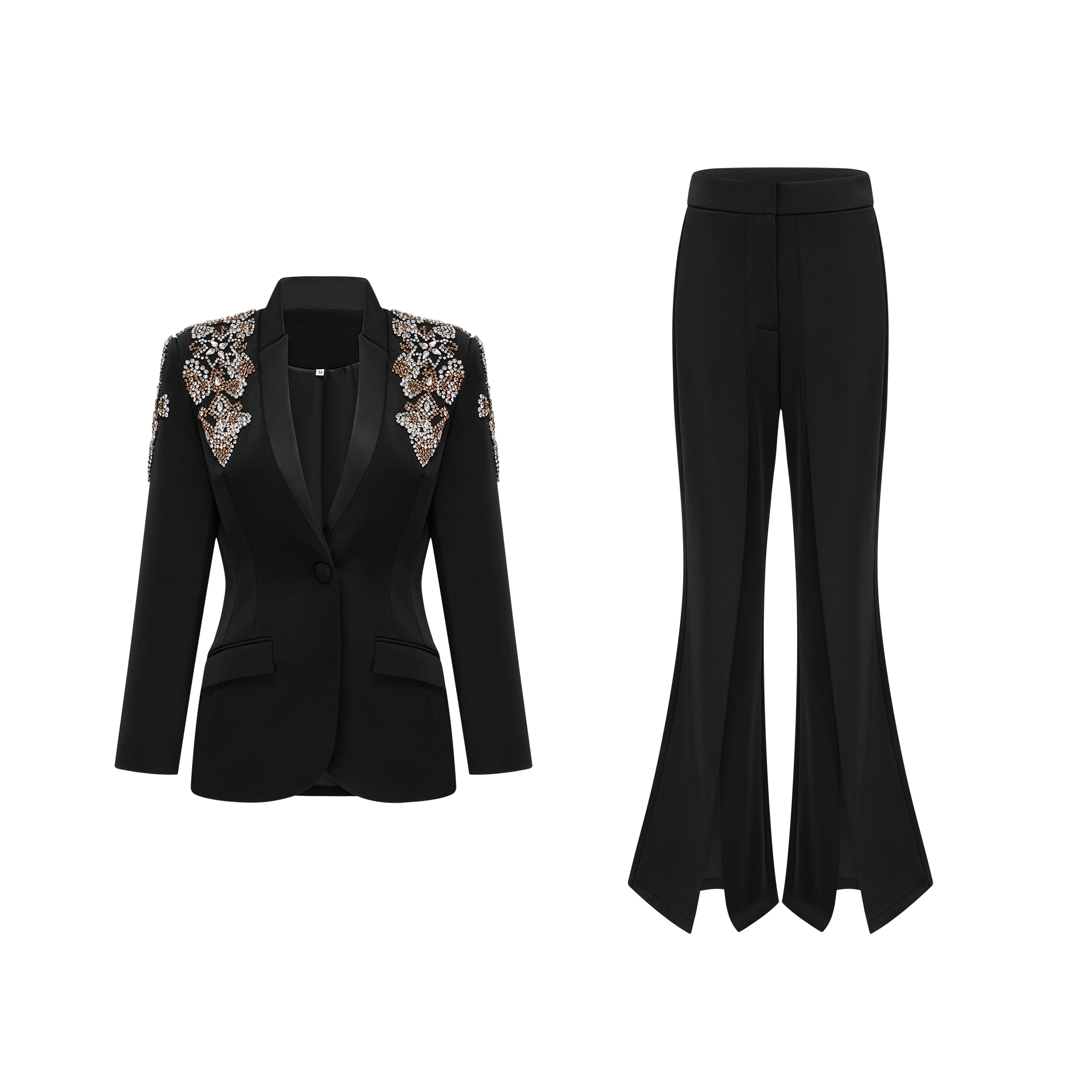 Delphine black embellished jacket & trousers matching set (Final Sale)