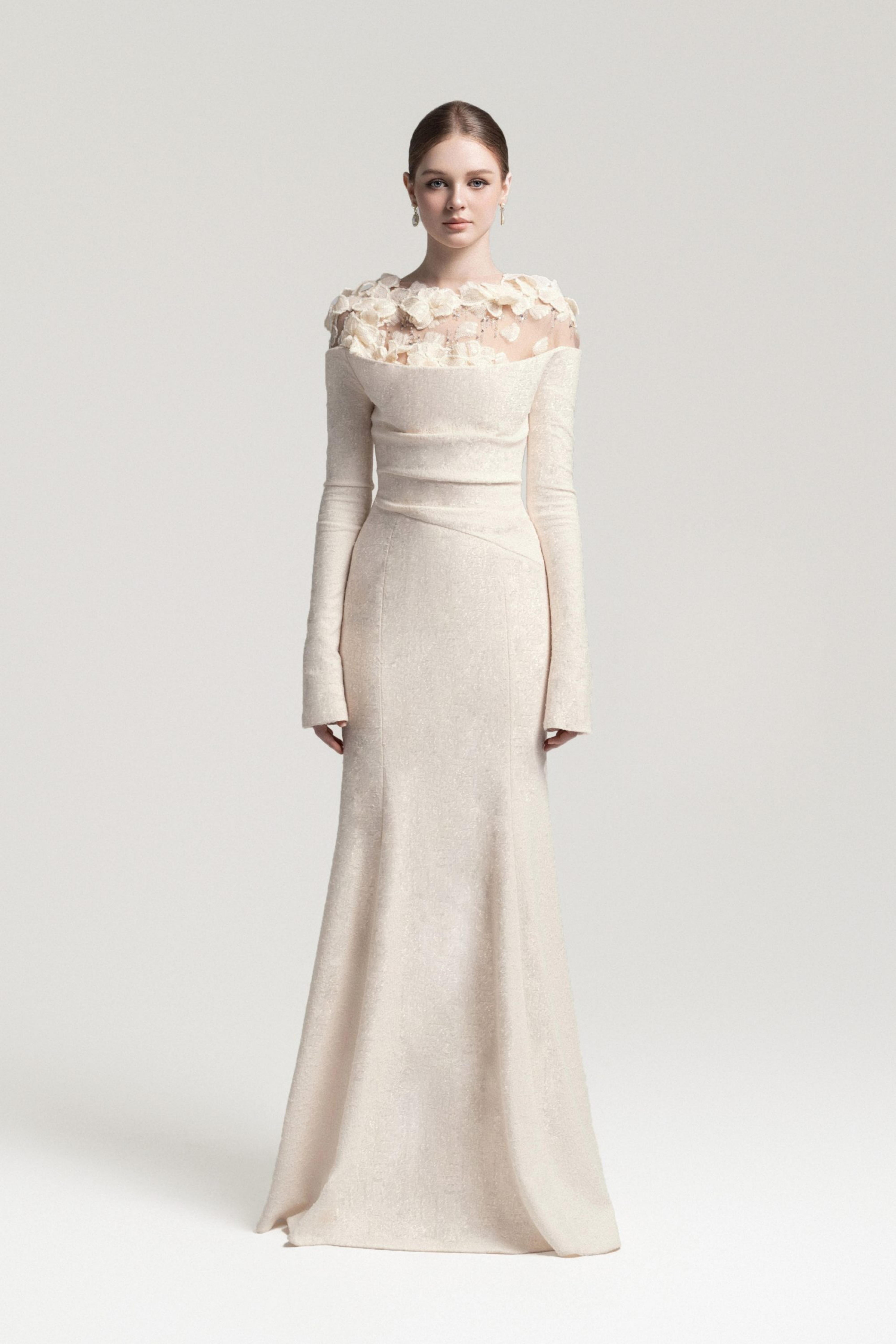 White Floral Gown