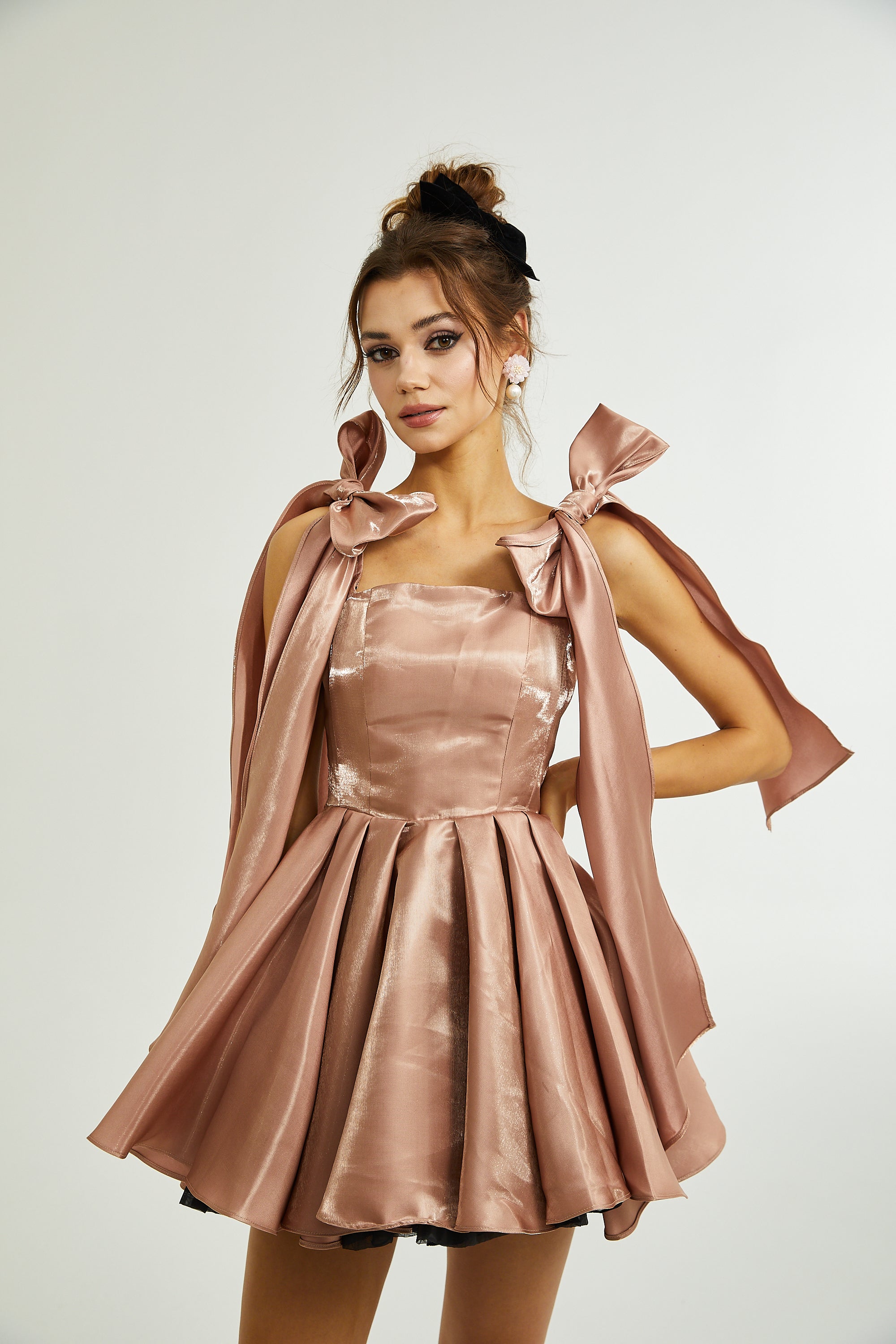 Catiana bow-detail flared dress (Final Sale-US Only)
