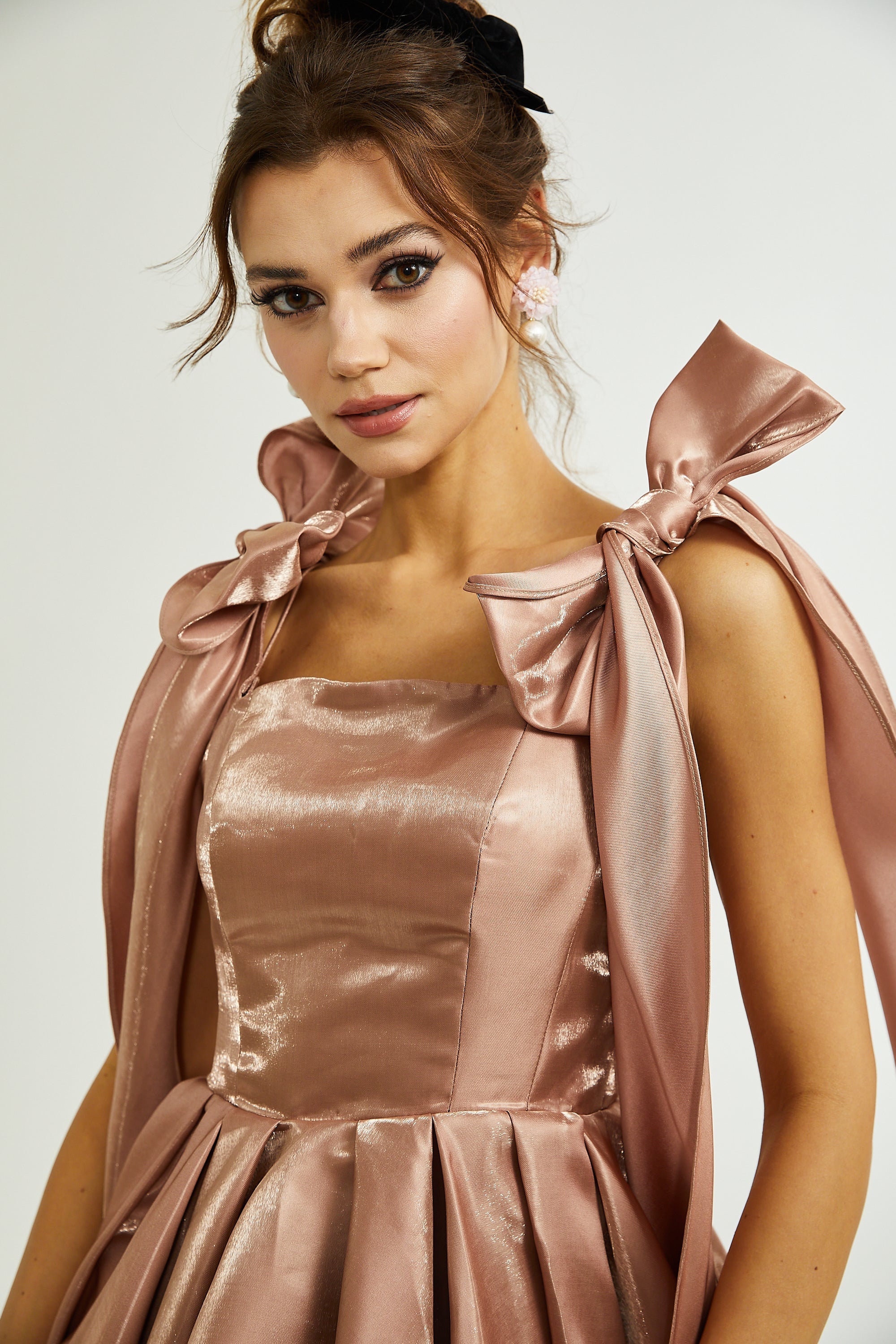 Catiana bow-detail flared dress (Final Sale-US Only)