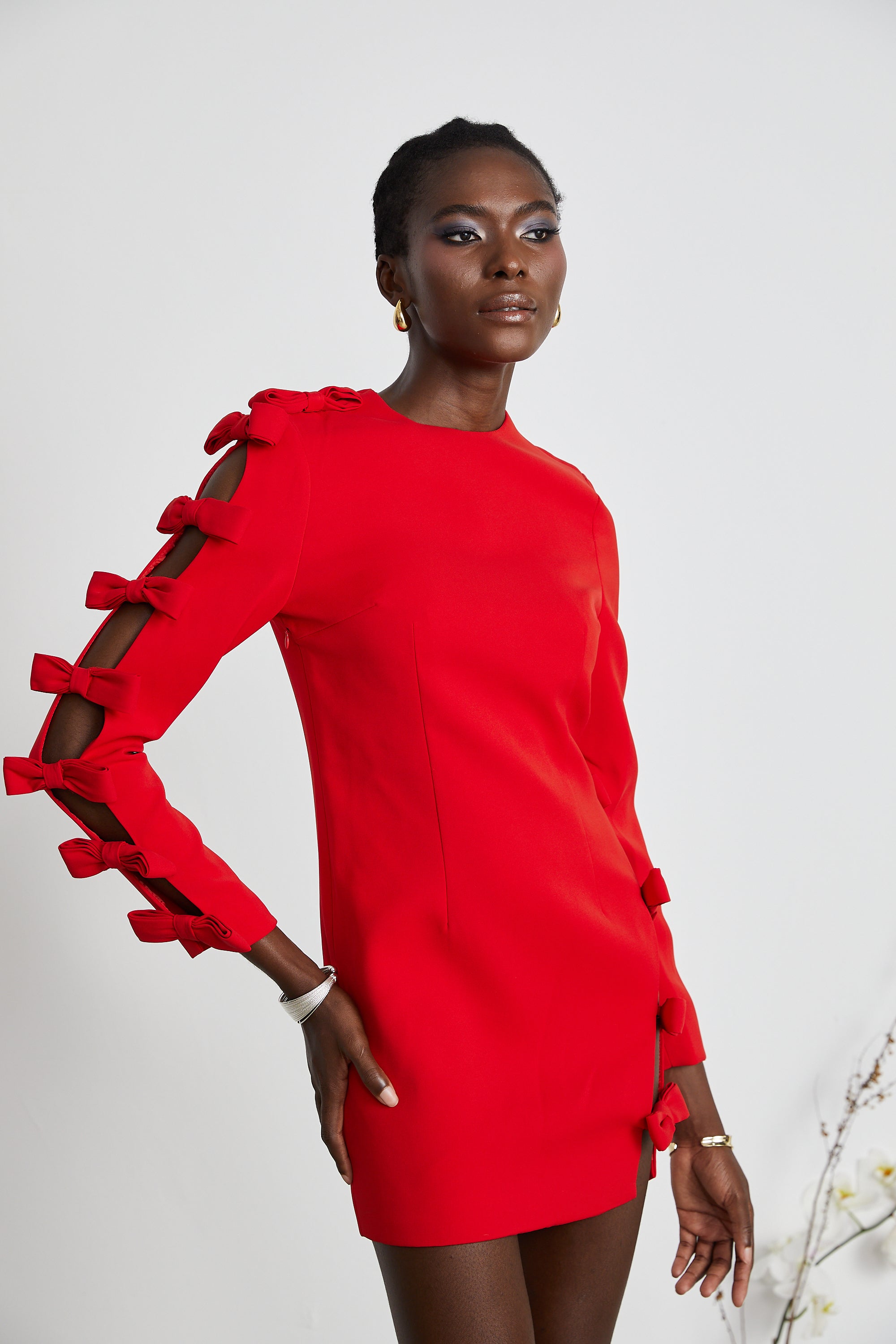 Sasha bow-detail cut-out dress (Final Sale-US Only)