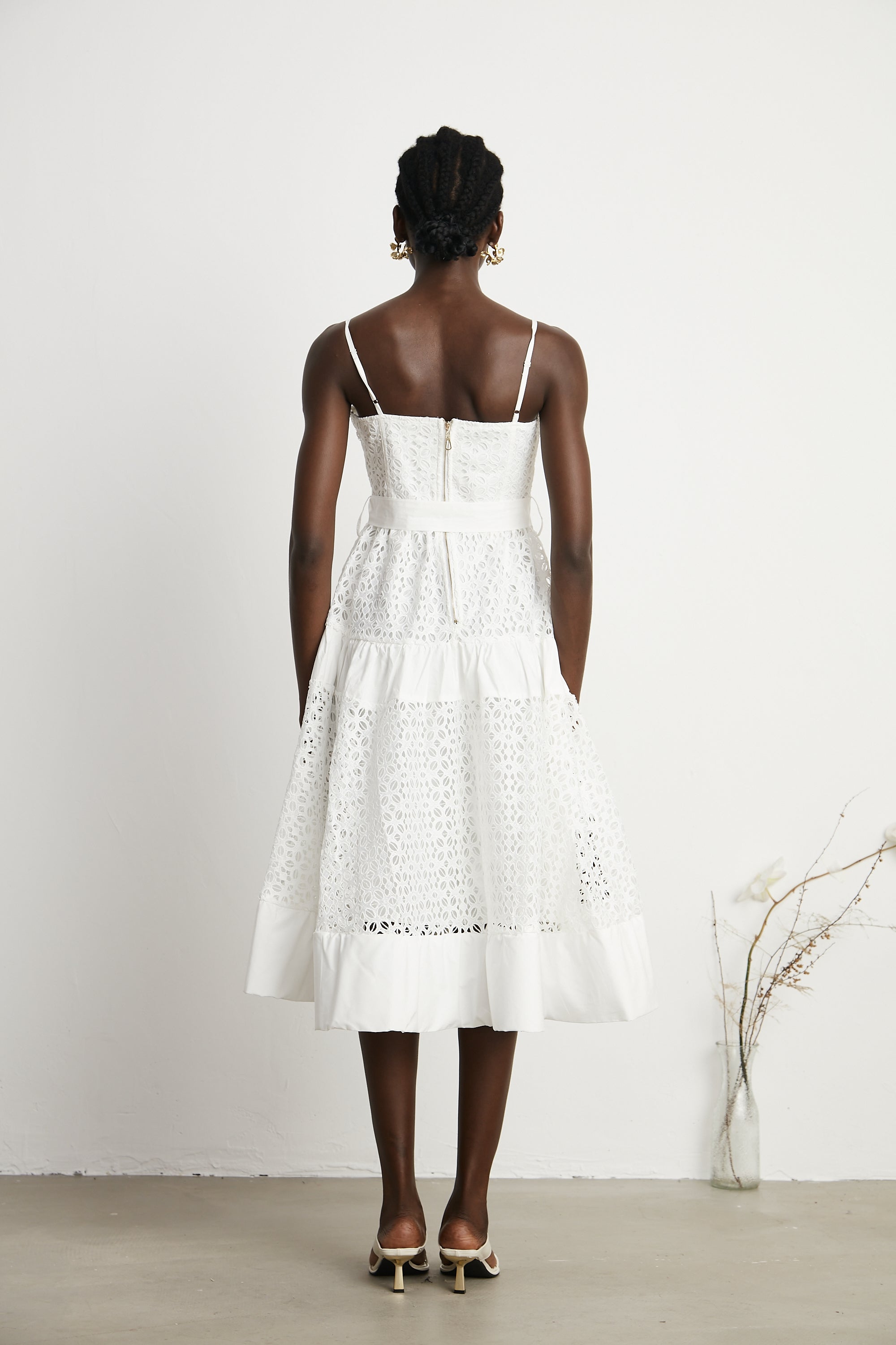 Catriona belted cut-out cotton midi dress (Final Sale-US Only)