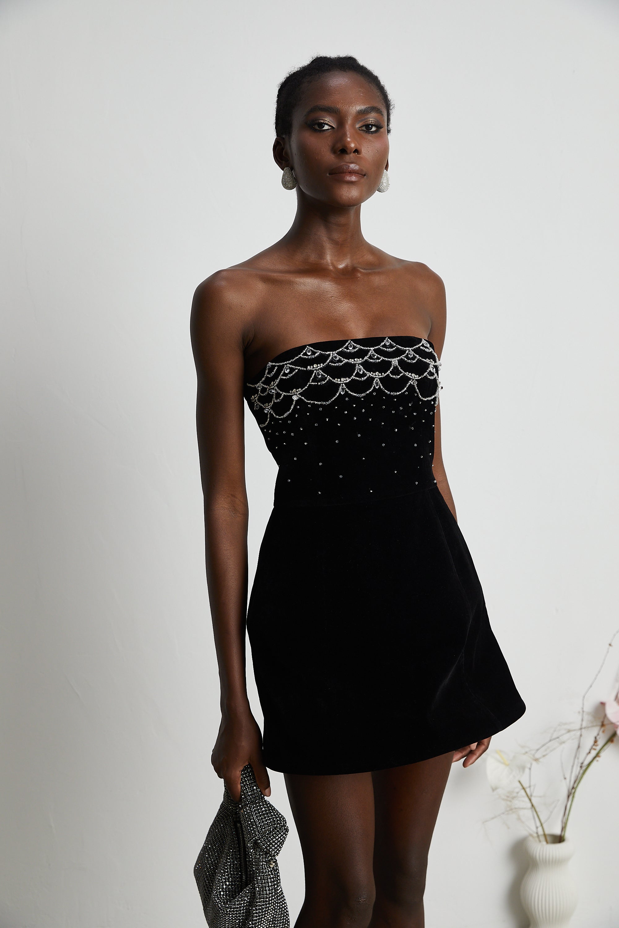 Sandrine crystal-embellished velvet mini dress (Final Sale)