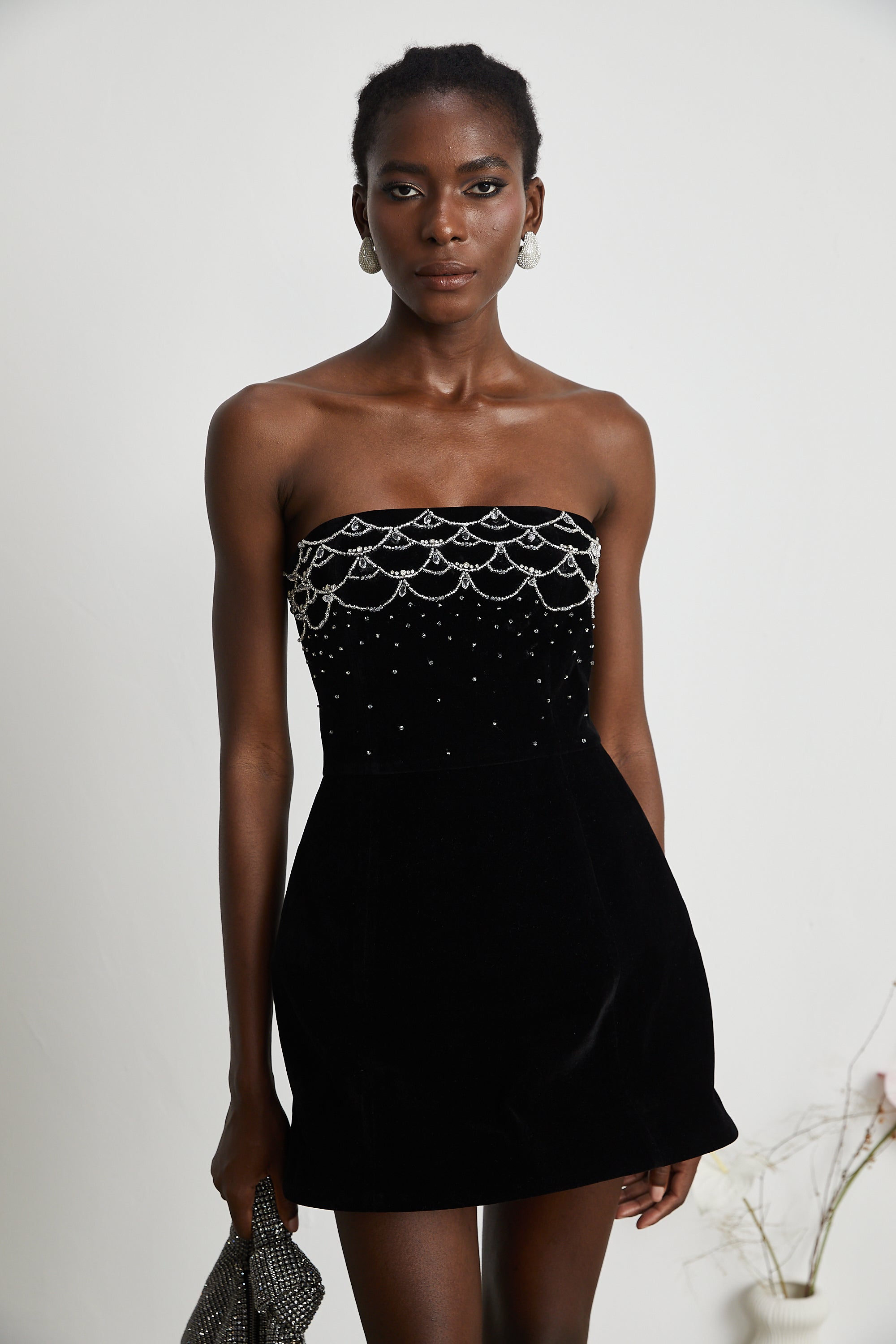 Sandrine crystal-embellished velvet mini dress (Final Sale)