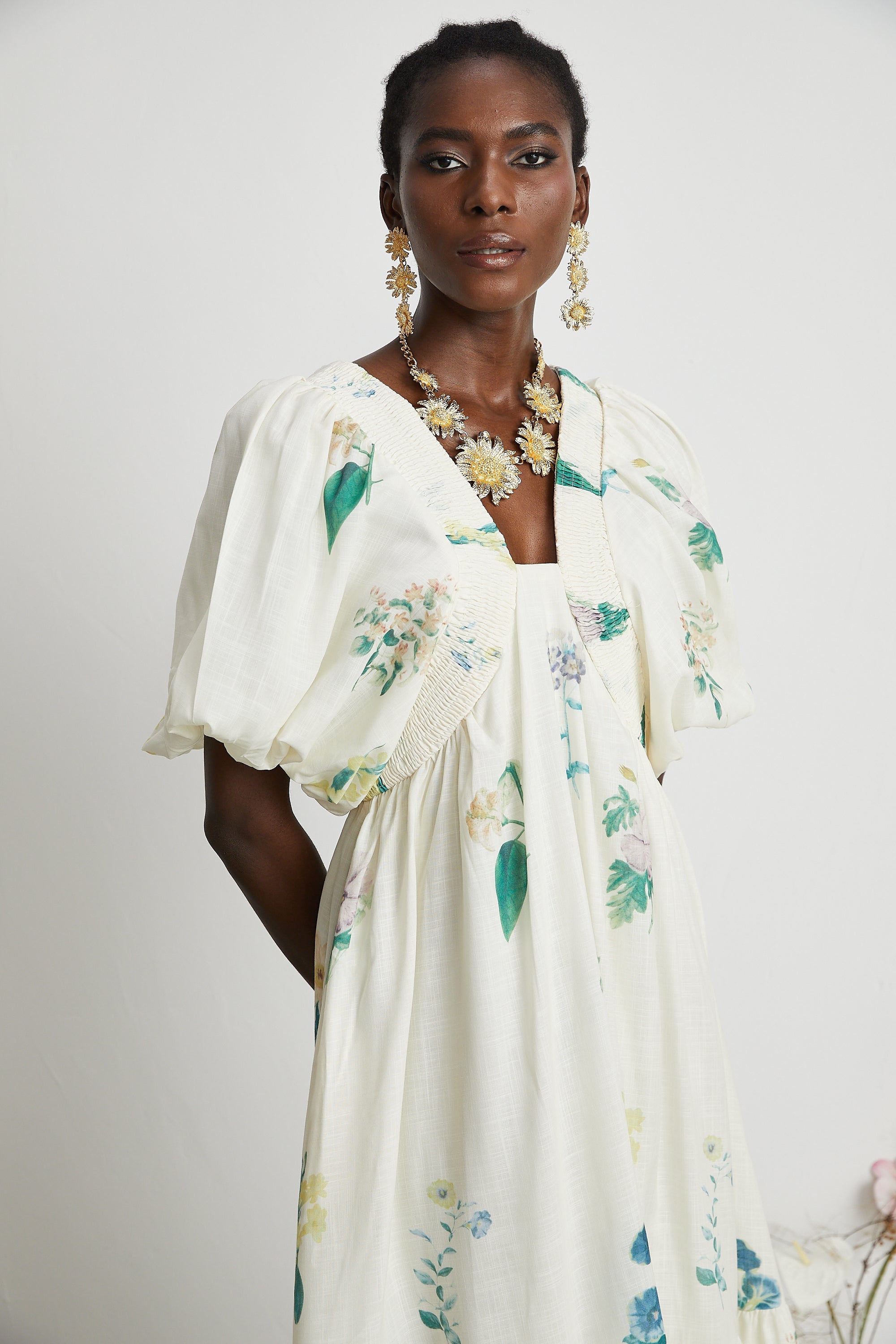 Cyrielle V-neck floral-print midi dress (Final Sale-US Only)