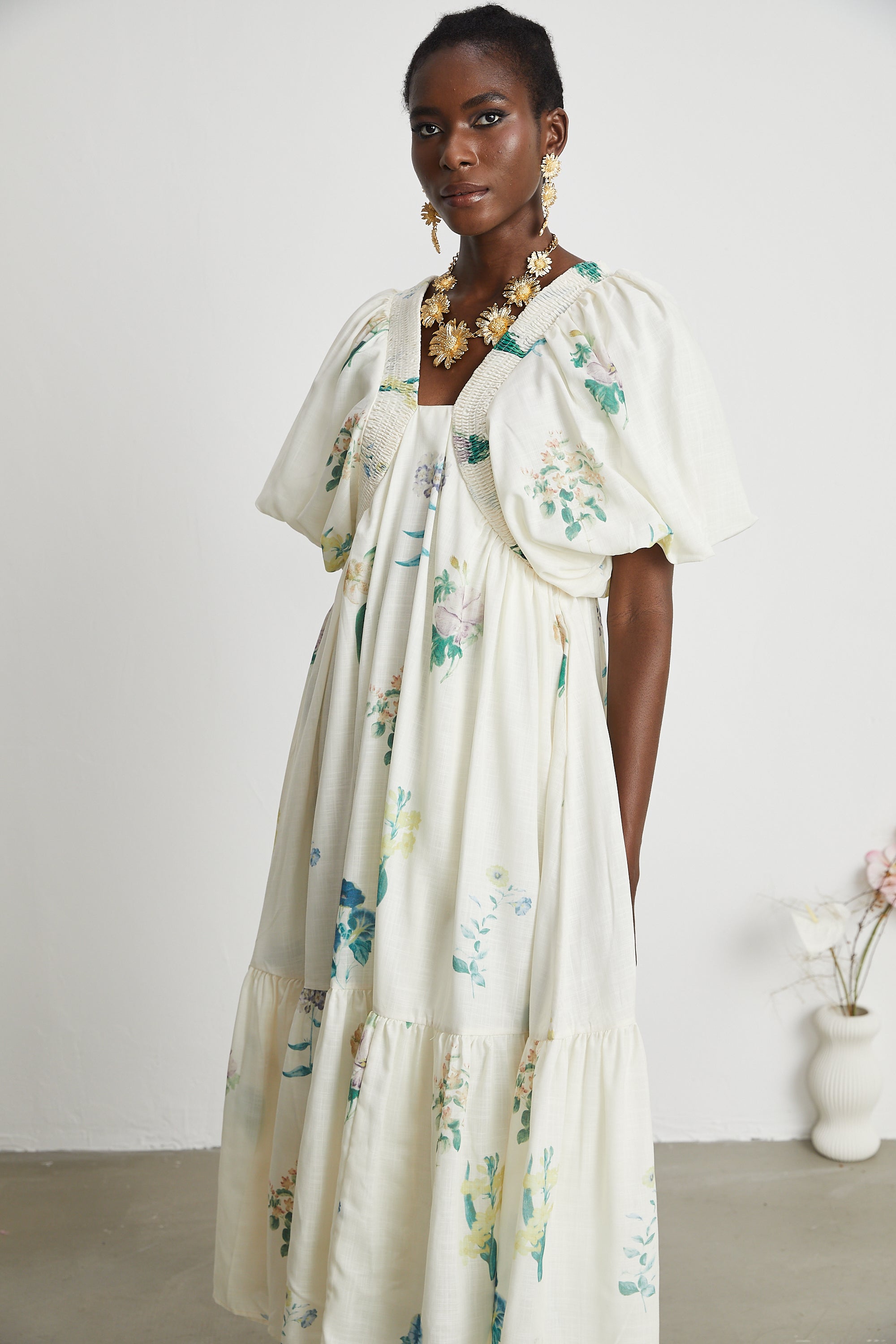 Cyrielle V-neck floral-print midi dress (Final Sale-US Only)