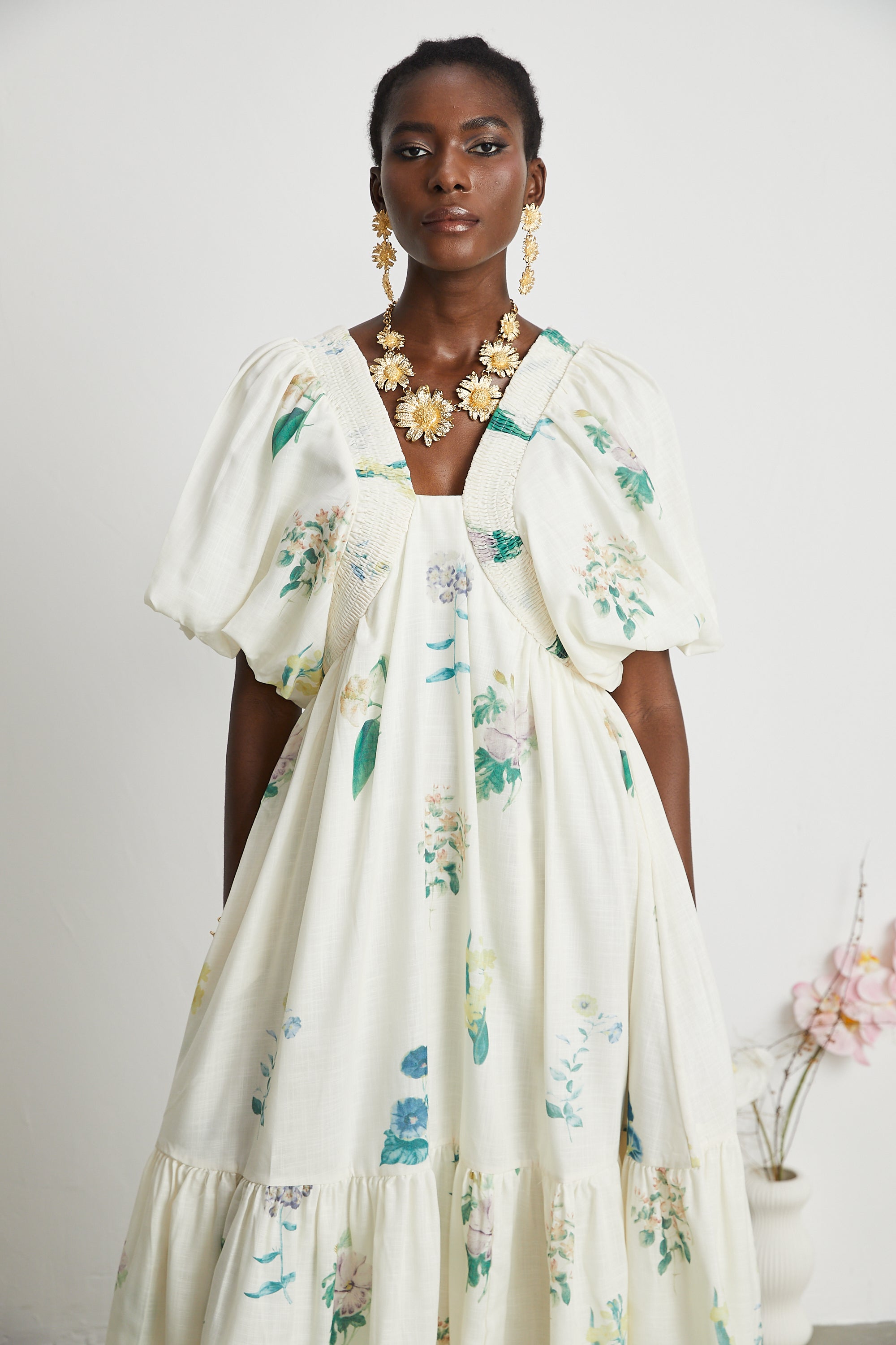 Cyrielle V-neck floral-print midi dress (Final Sale-US Only)