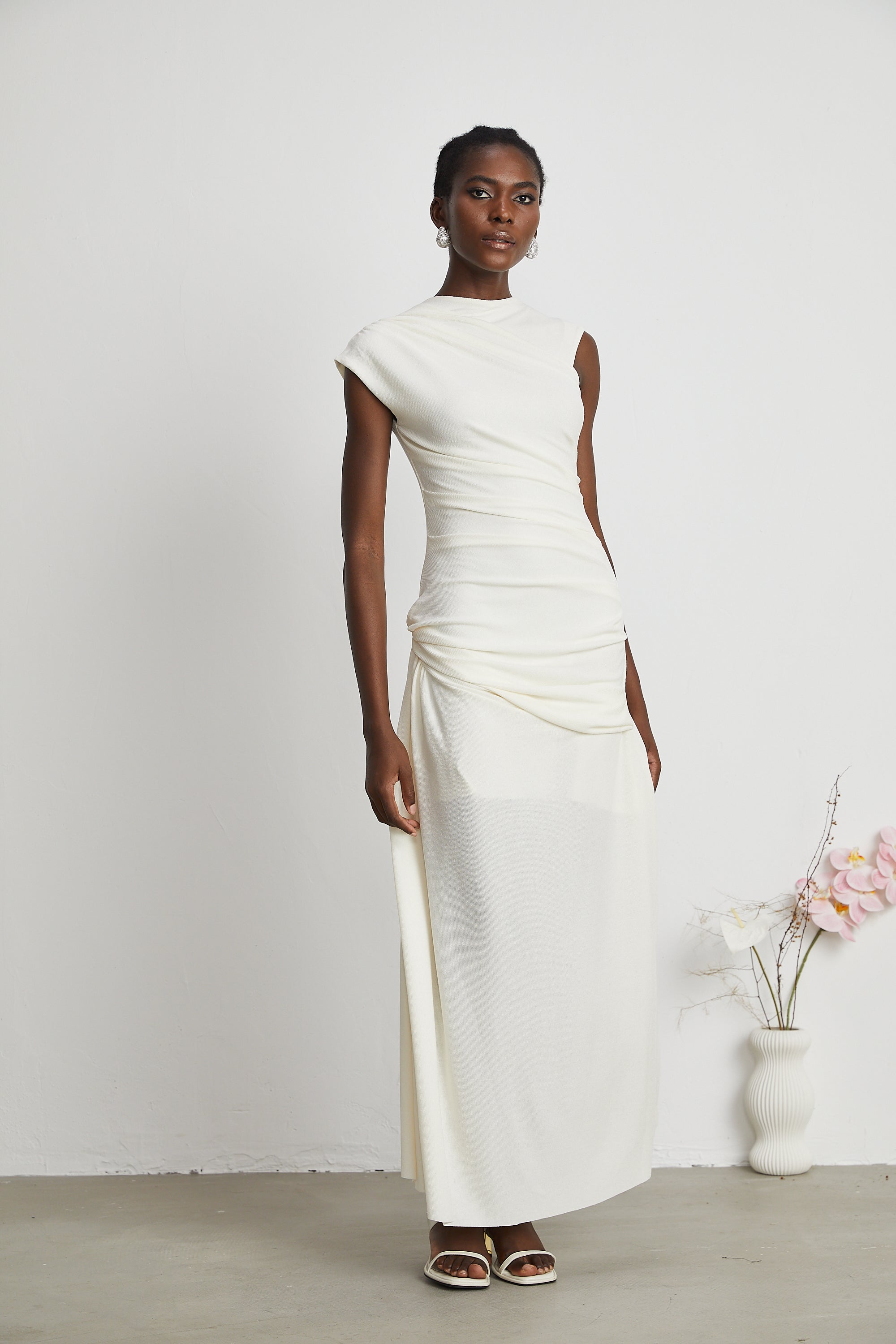 Lanetta jersey-knit draped maxi dress (Final Sale)