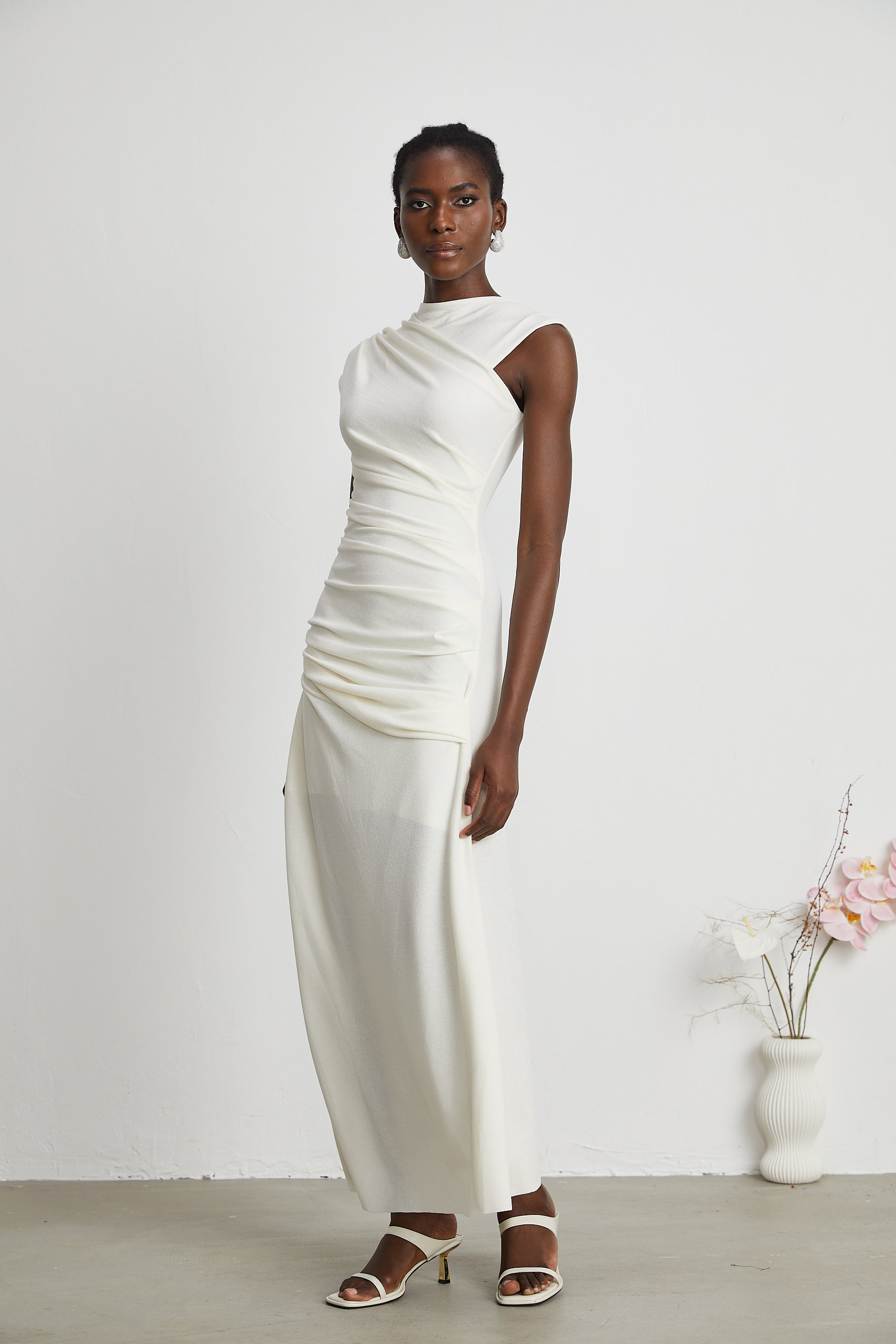 Lanetta jersey-knit draped maxi dress (Final Sale)