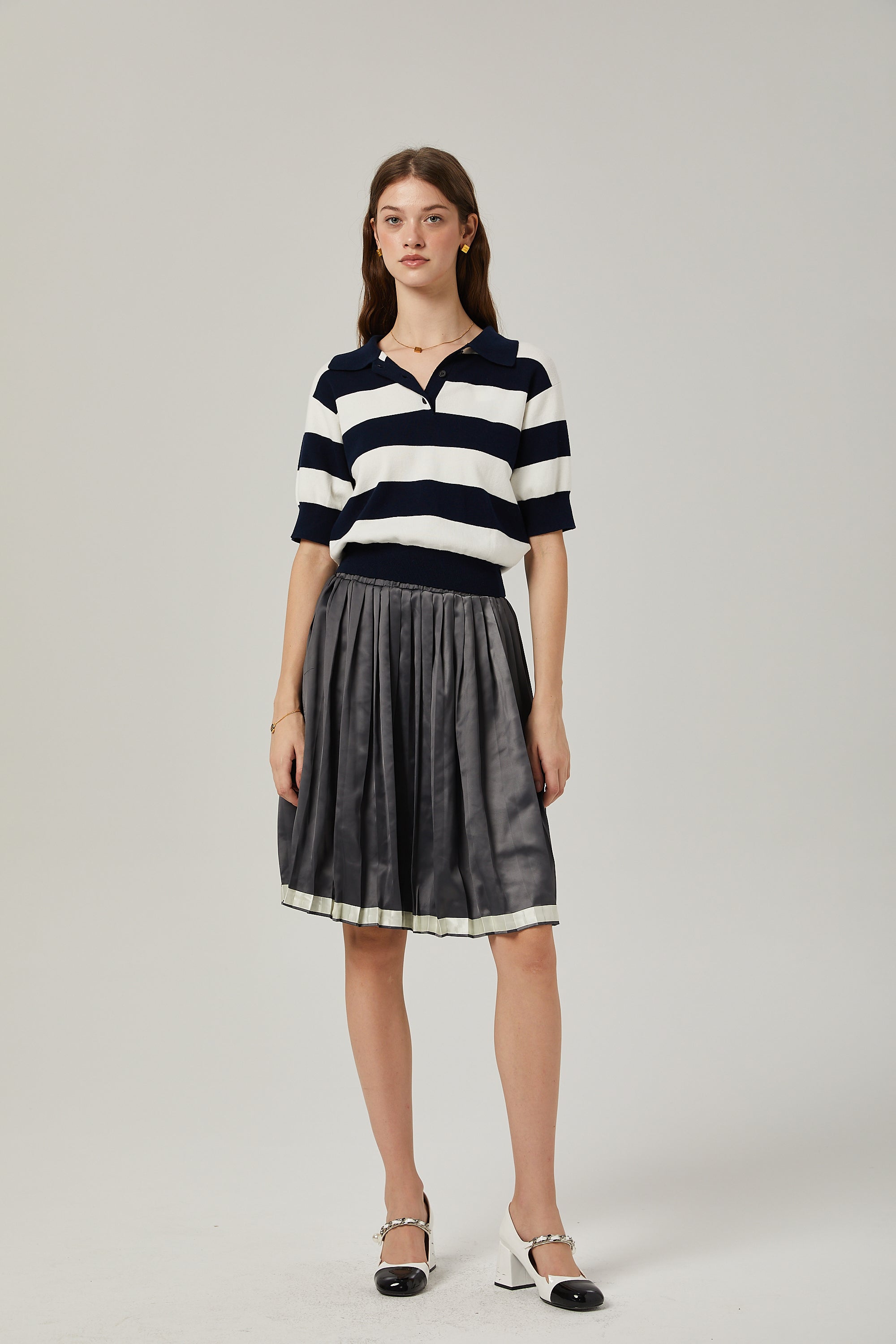 Rosalie color-blocked pleated skirt (Final Sale)