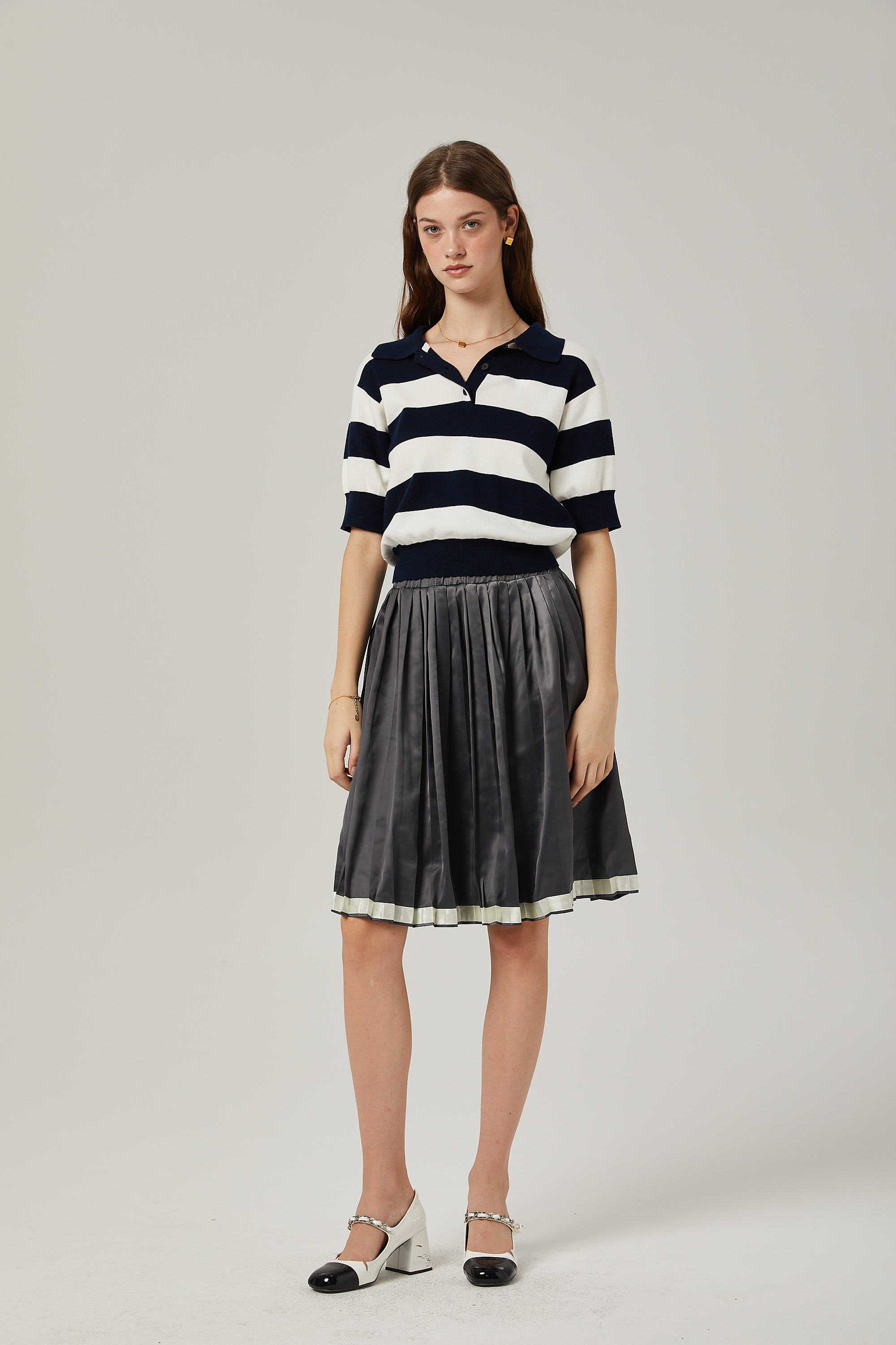 Rosalie color-blocked pleated skirt (Final Sale)
