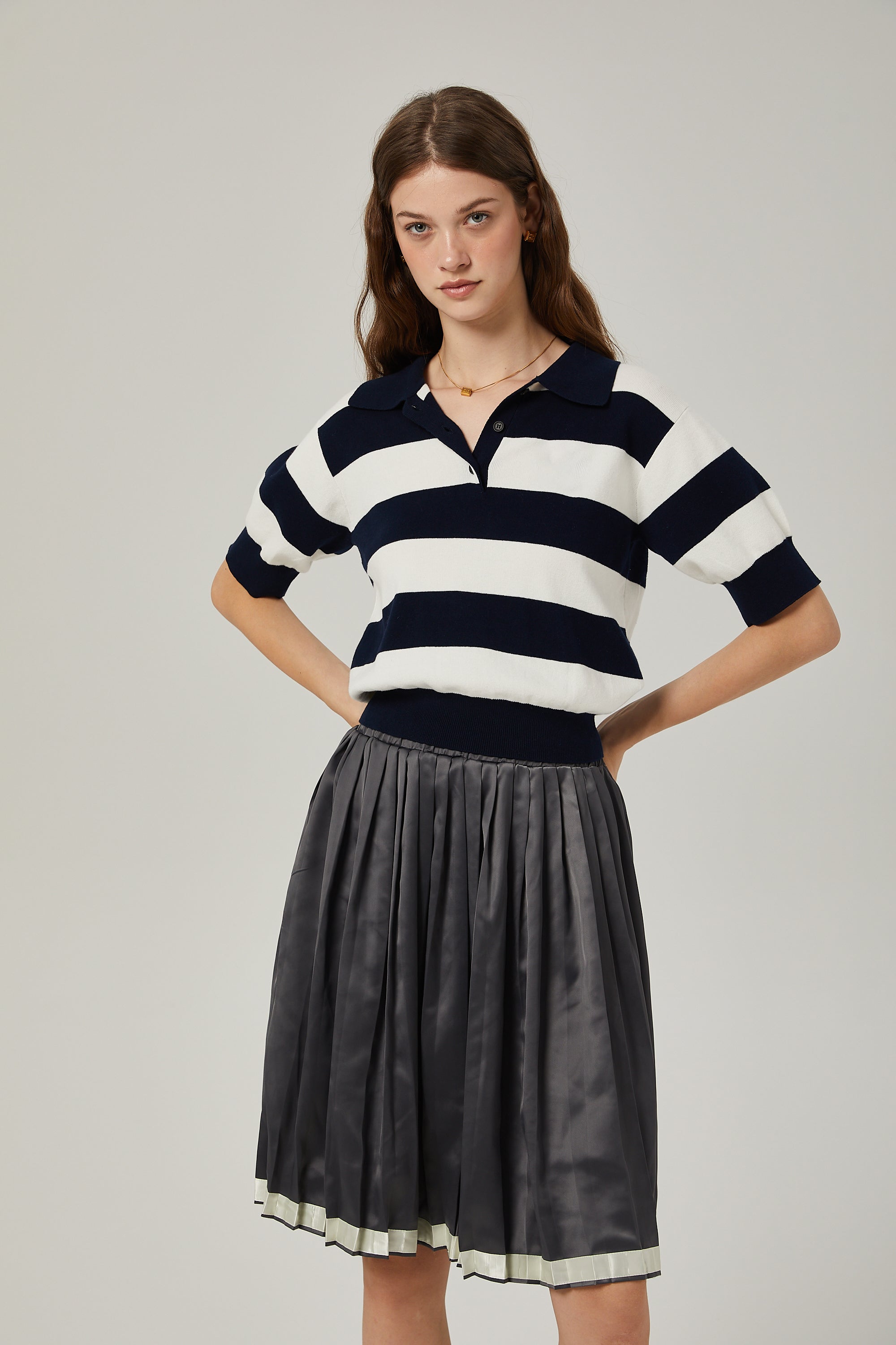 Rosalie color-blocked pleated skirt (Final Sale)
