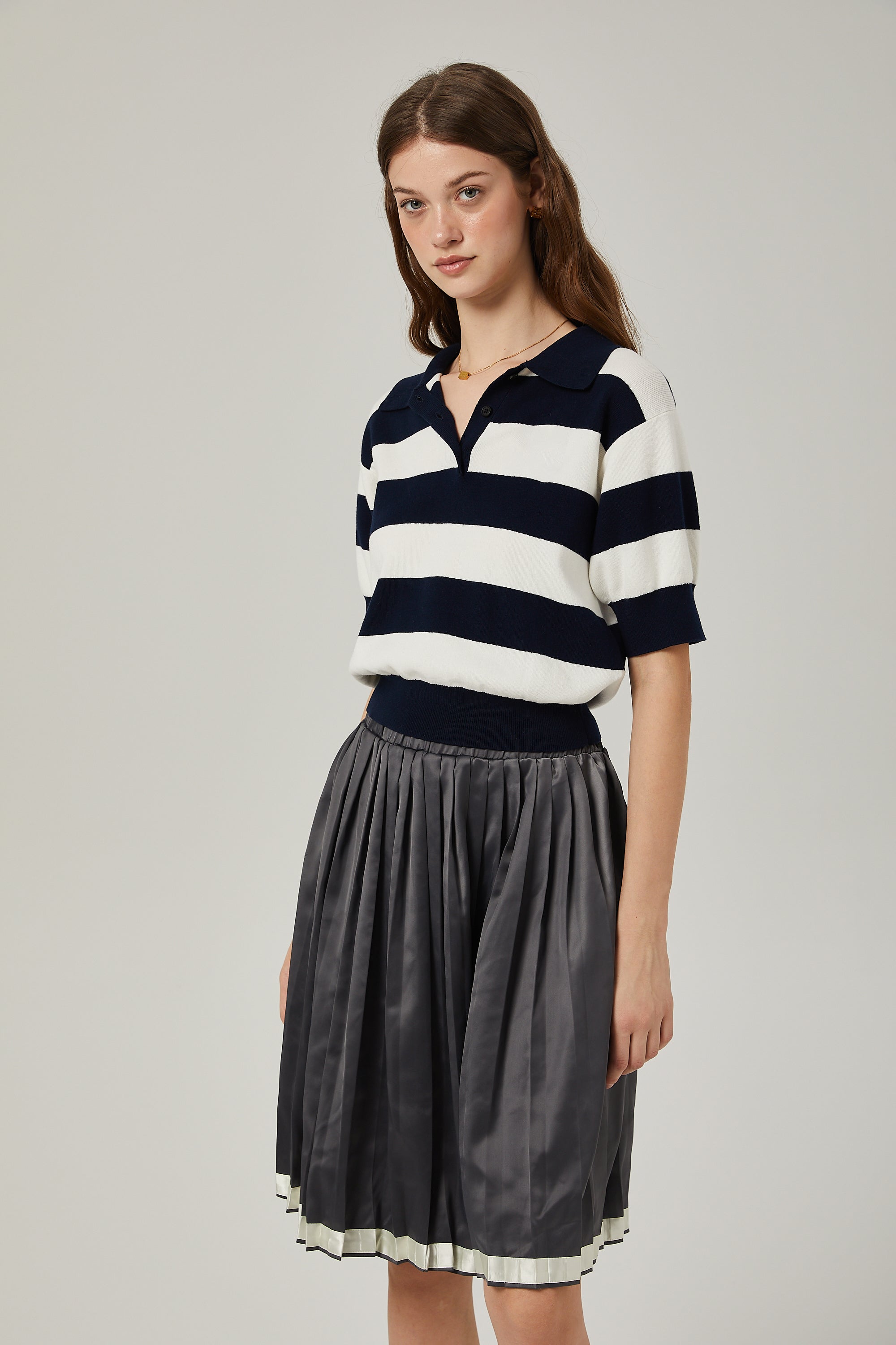 Rosalie color-blocked pleated skirt (Final Sale)