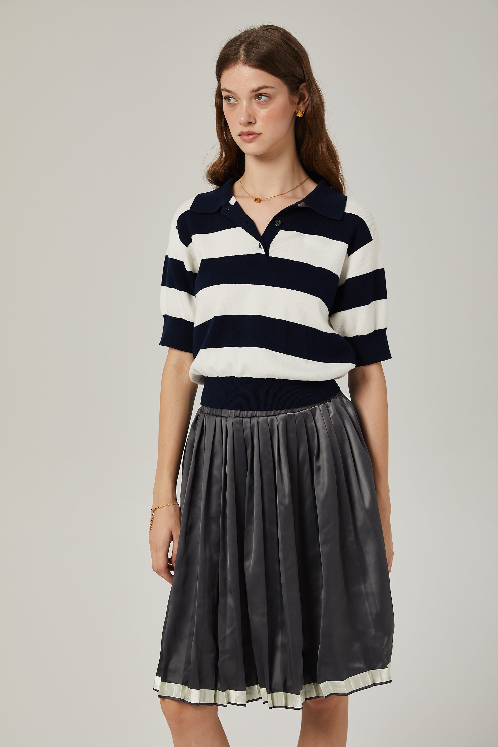 Rosalie color-blocked pleated skirt (Final Sale)