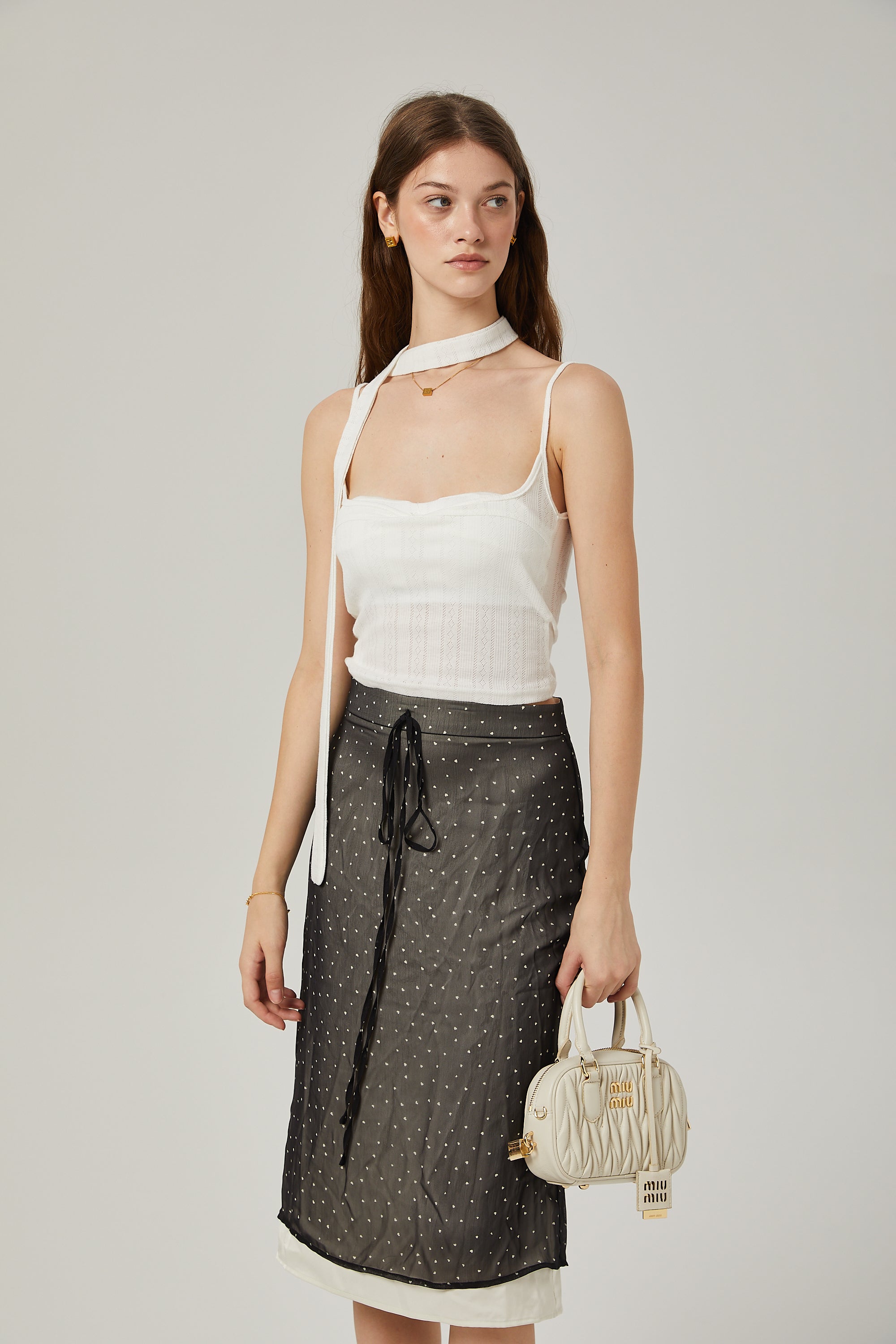 Gisèle tie-waisted polka-dot print skirt (Final Sale)