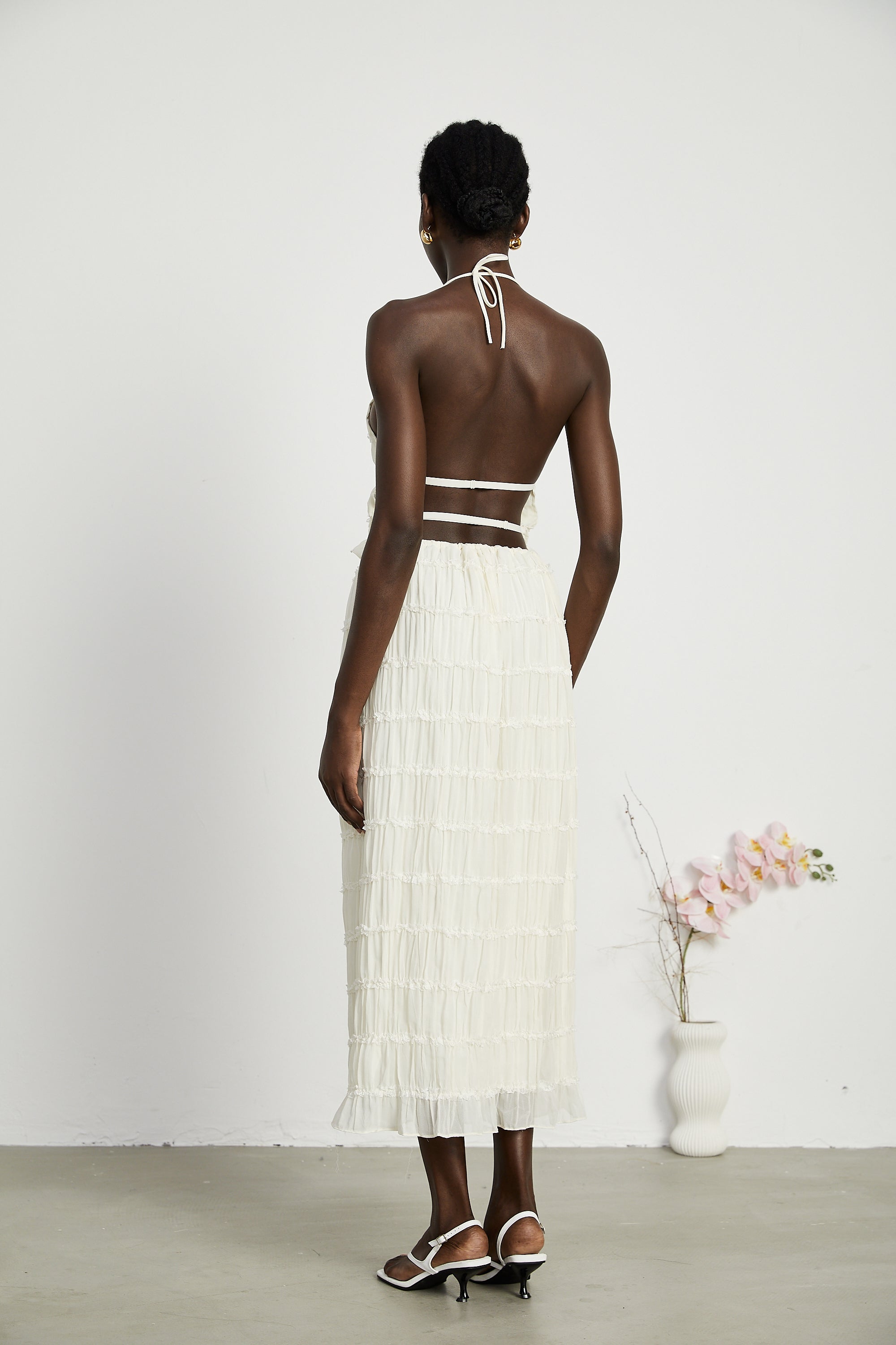 Alyssa pleated top & skirt matching set