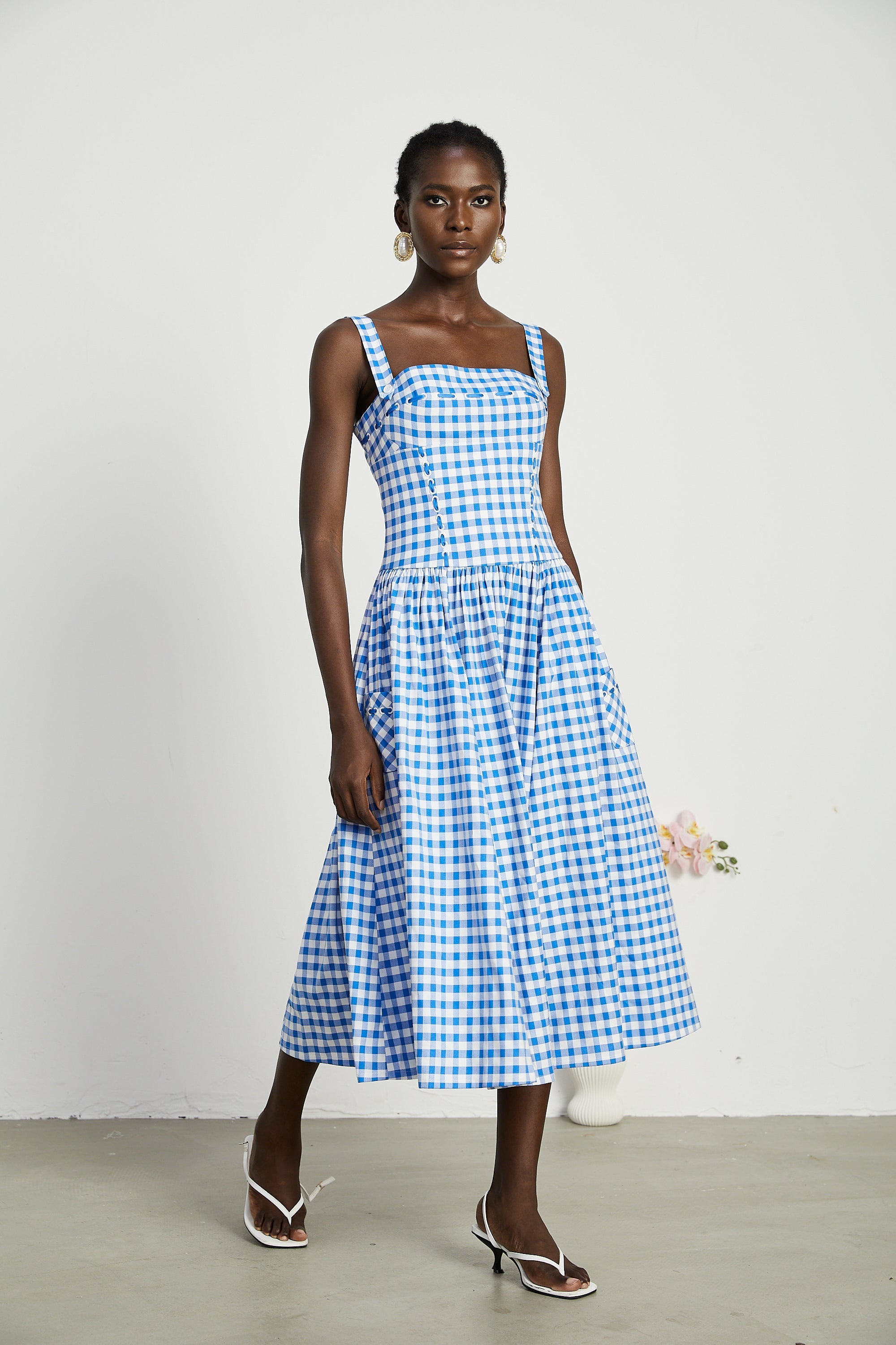 Diane gingham midi dress (Final Sale-US Only)