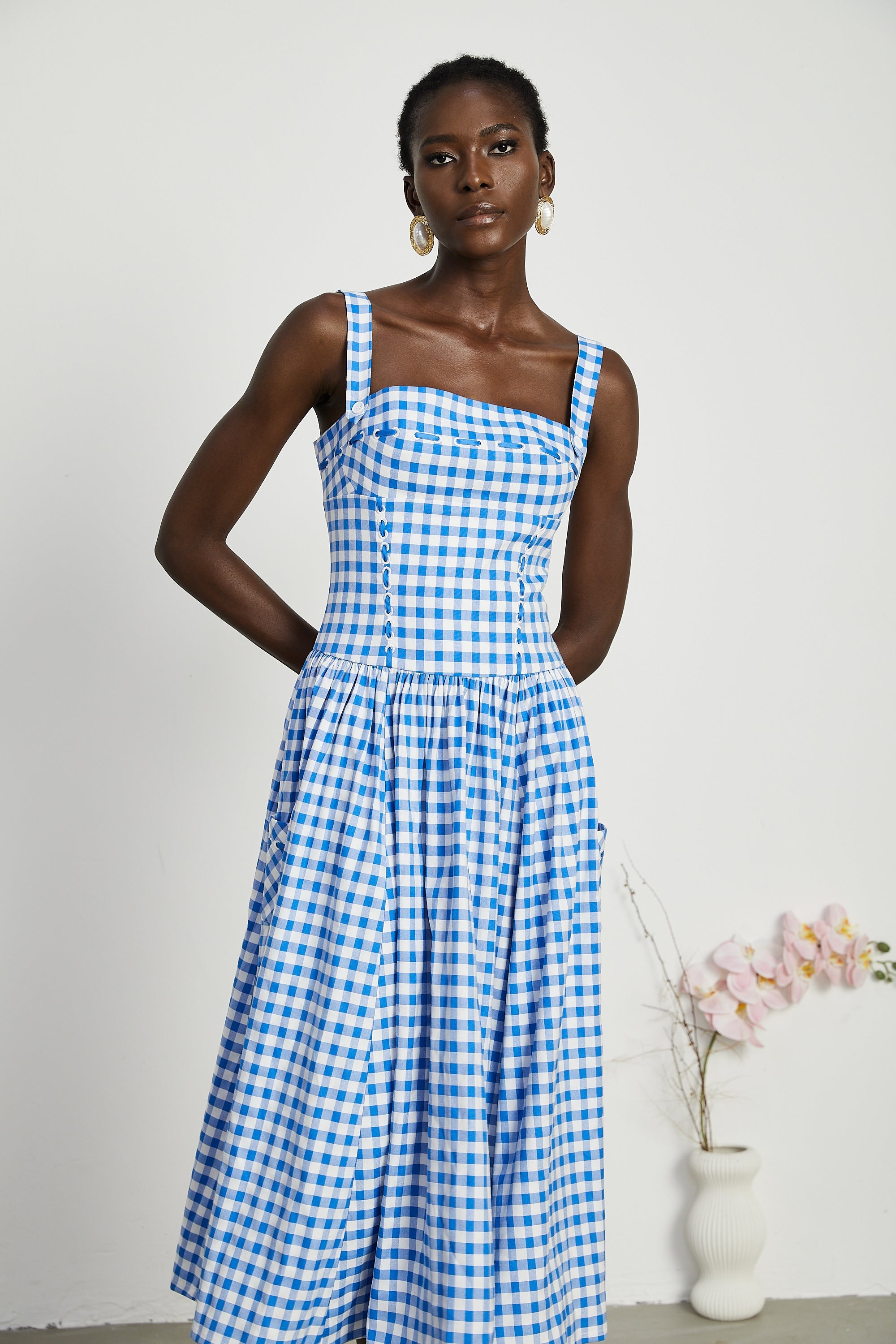 Diane gingham midi dress (Final Sale-US Only)